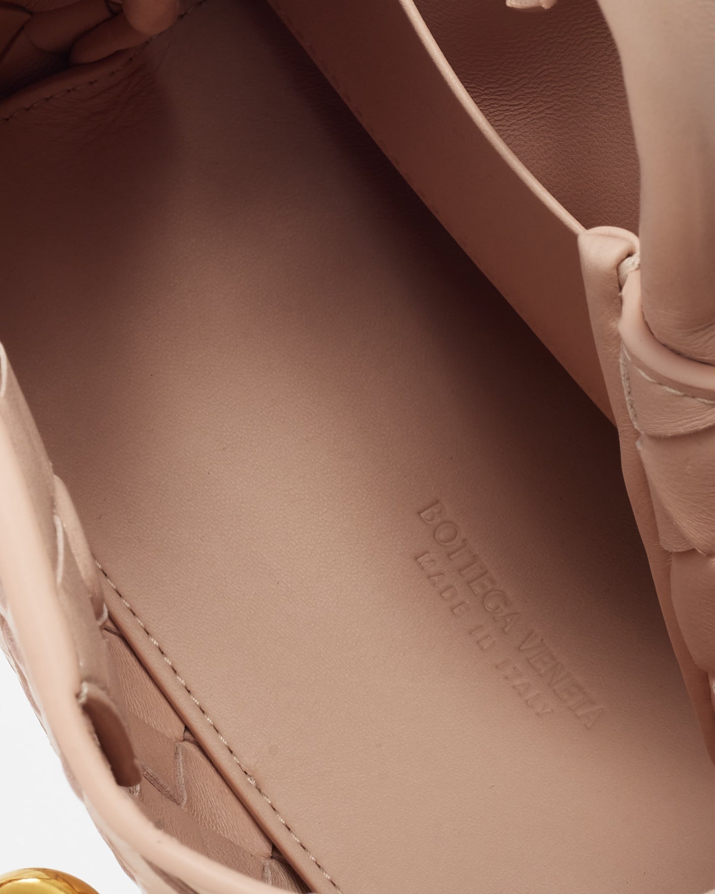 Bottega Veneta Pink Intrecciato Leather Small Andiamo Bag GHW