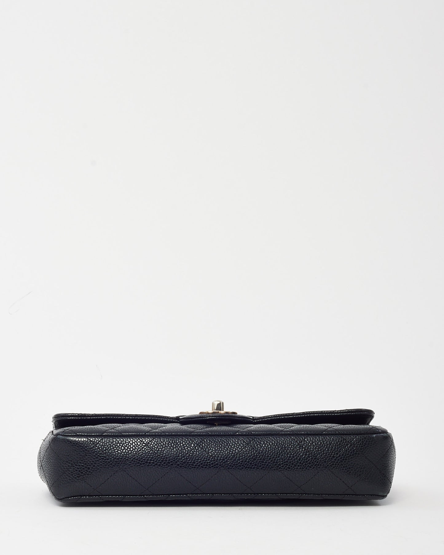 Chanel Black Caviar Leather E/W Single Flap Bag SHW