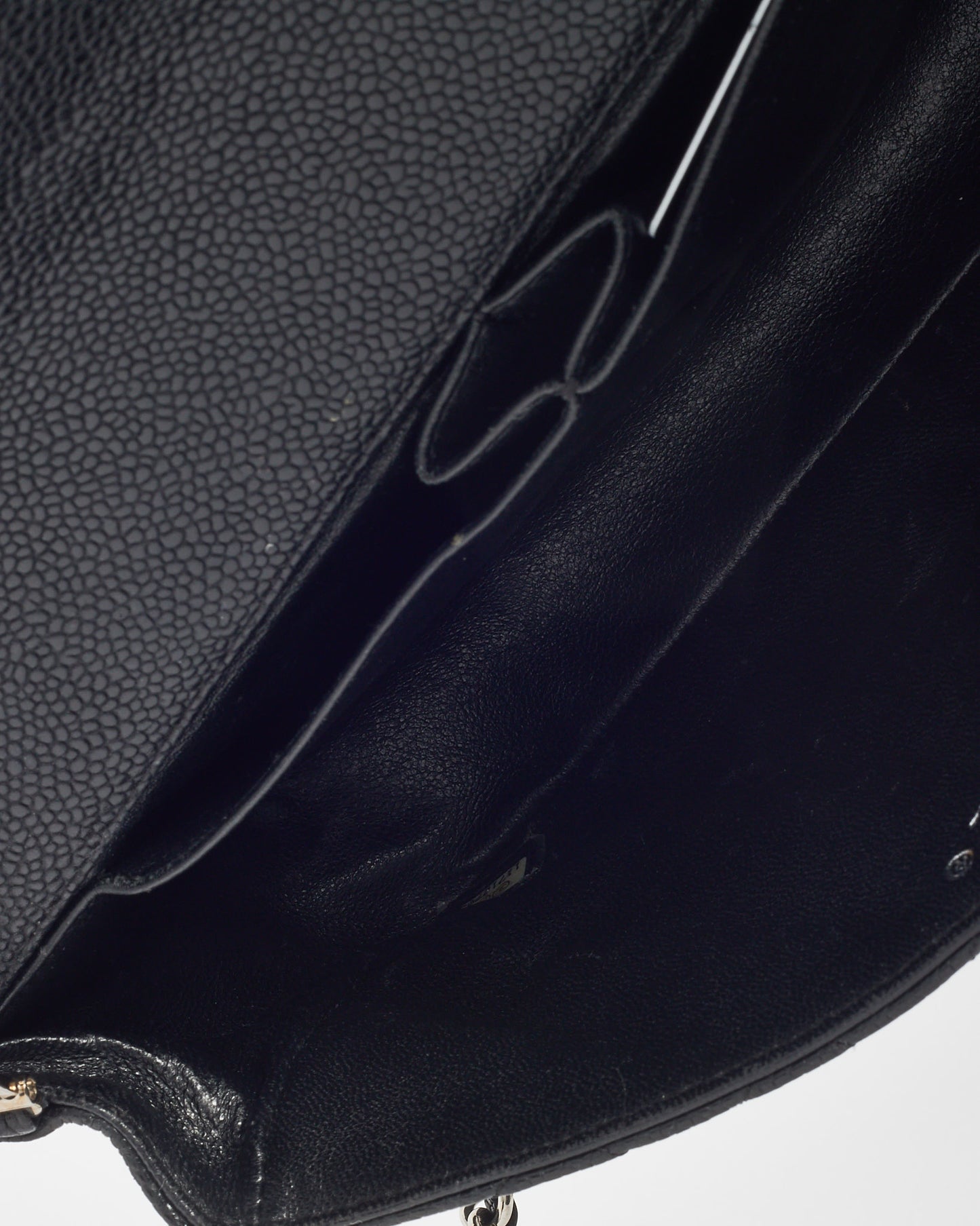 Chanel Black Caviar Leather E/W Single Flap Bag SHW