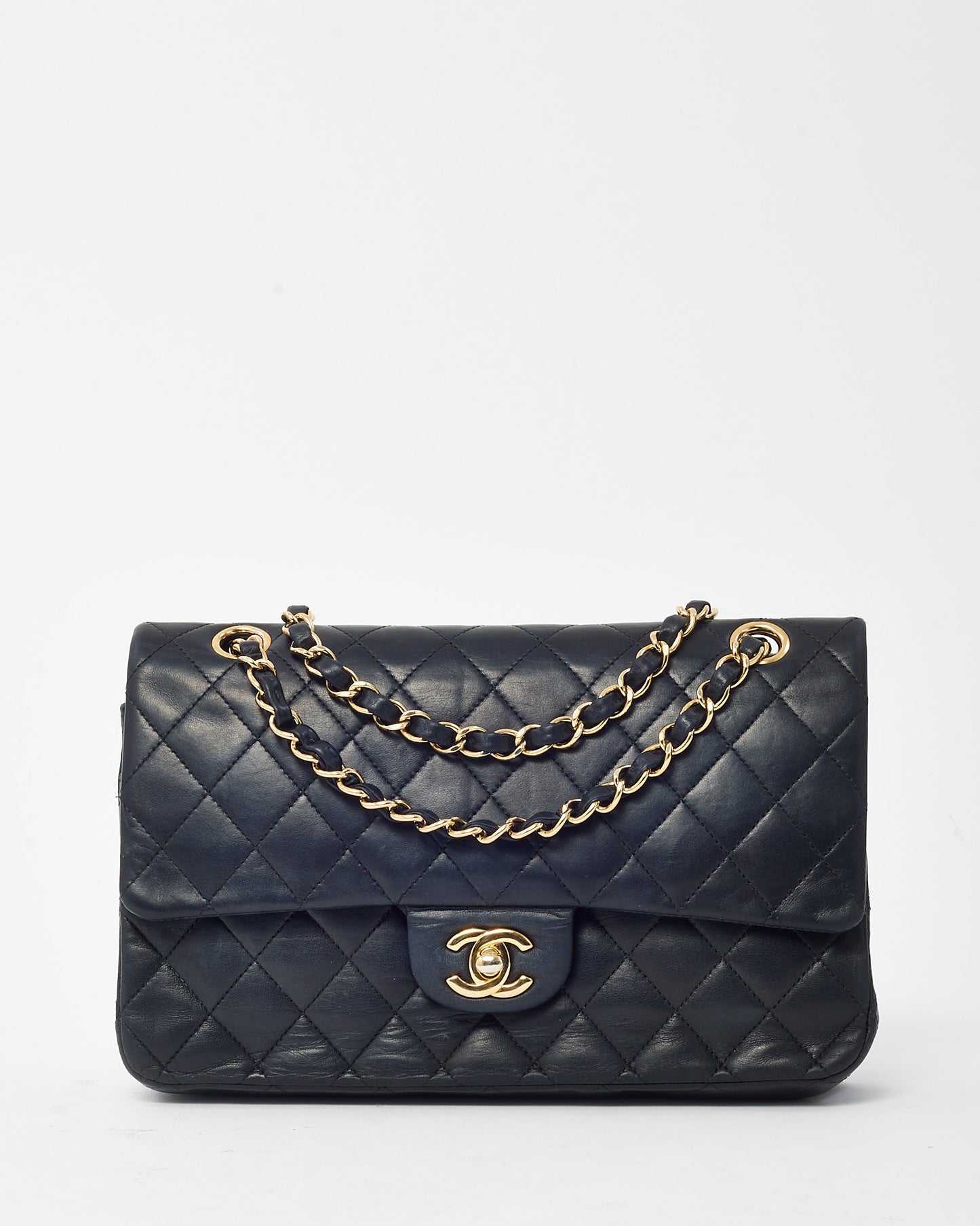 Chanel Black Quilted Lambskin Leather Medium Classic Double Flap Bag GHW