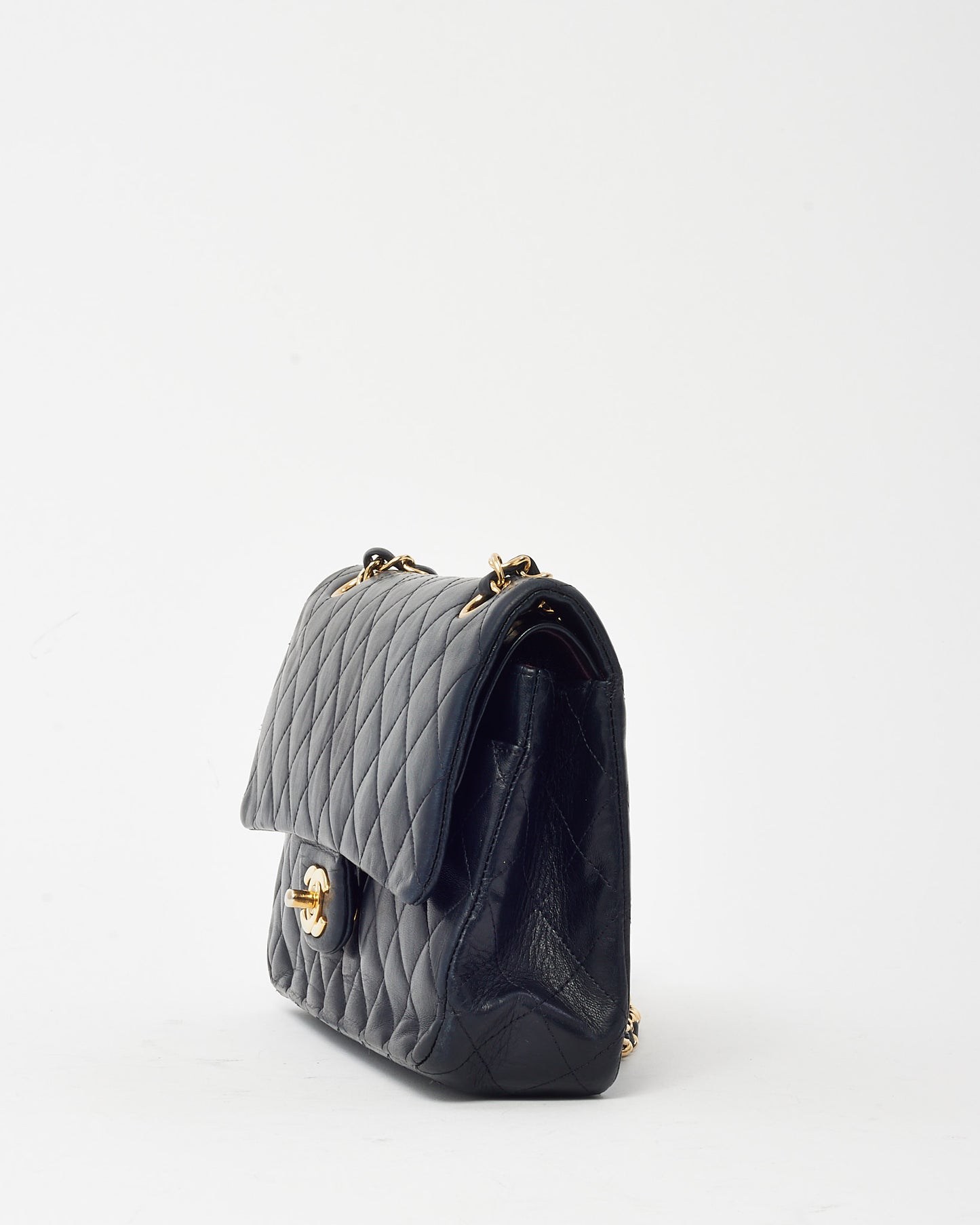 Chanel Black Quilted Lambskin Leather Medium Classic Double Flap Bag GHW