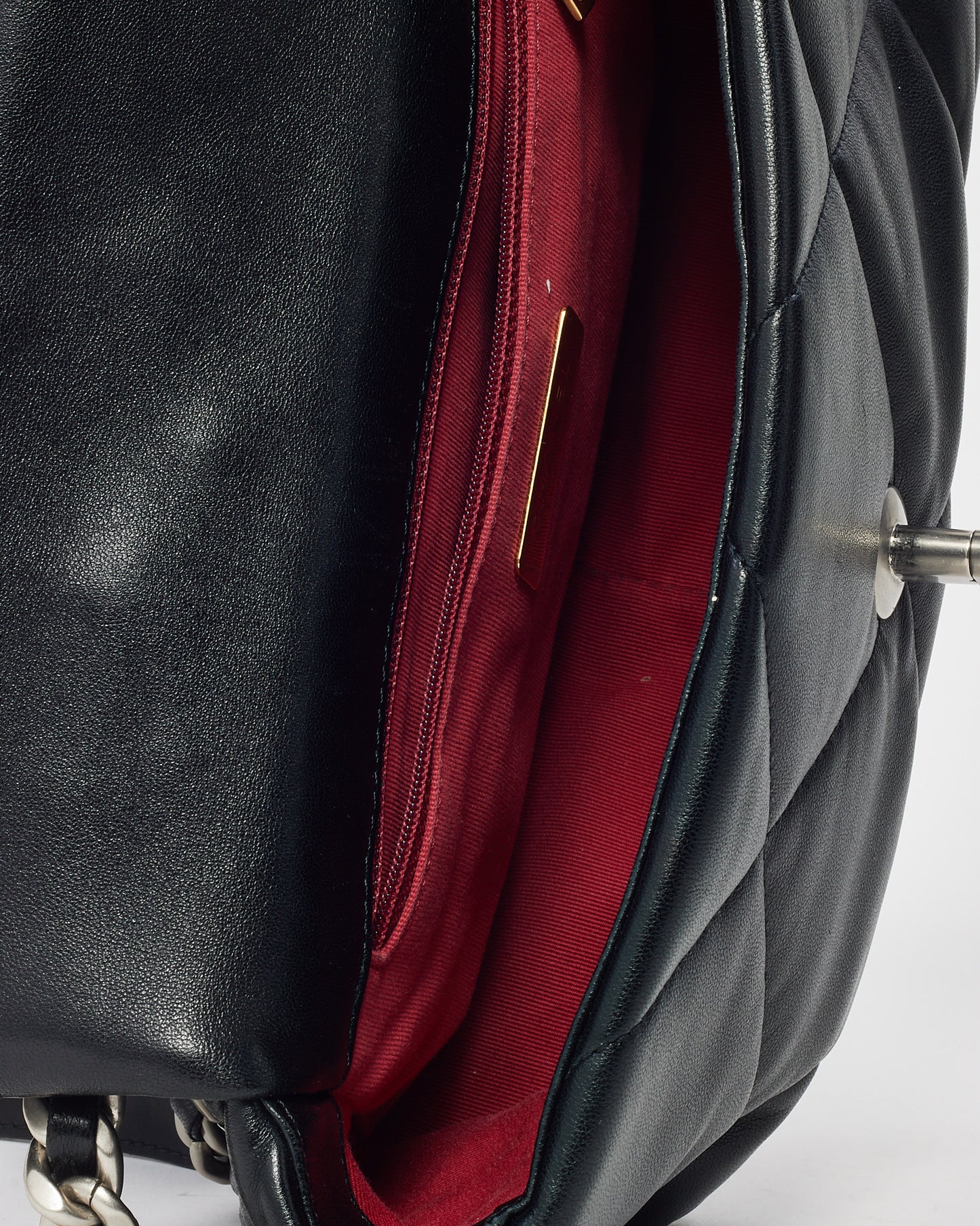 Chanel Black Quilted Lambskin Leather Small 19 SHW Bag