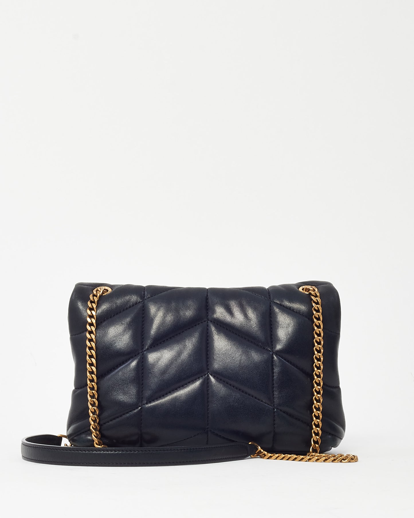 Saint Laurent Black Lambskin Leather Toy Puffer Shoulder Bag GHW