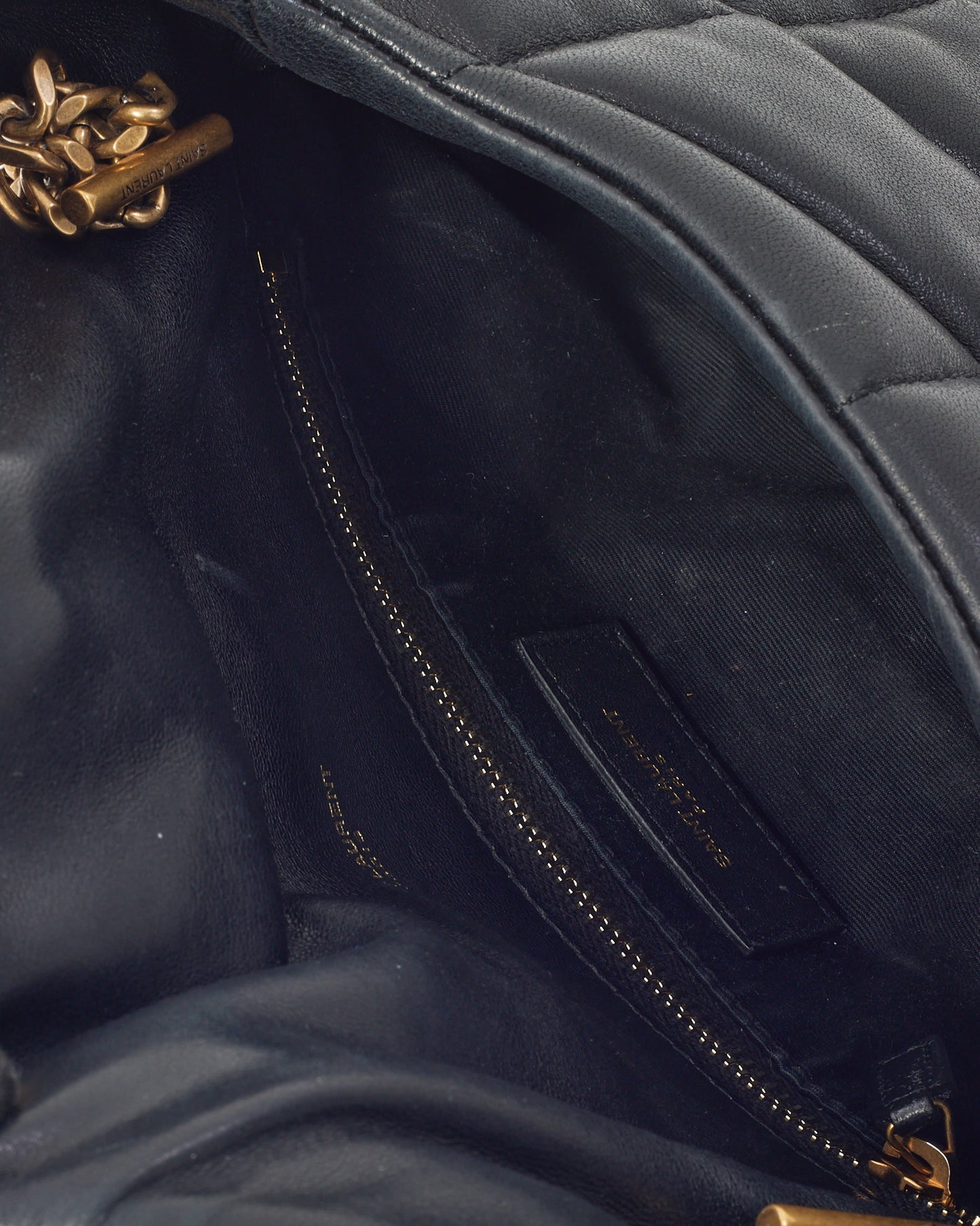 Saint Laurent Black Lambskin Leather Toy Puffer Shoulder Bag GHW