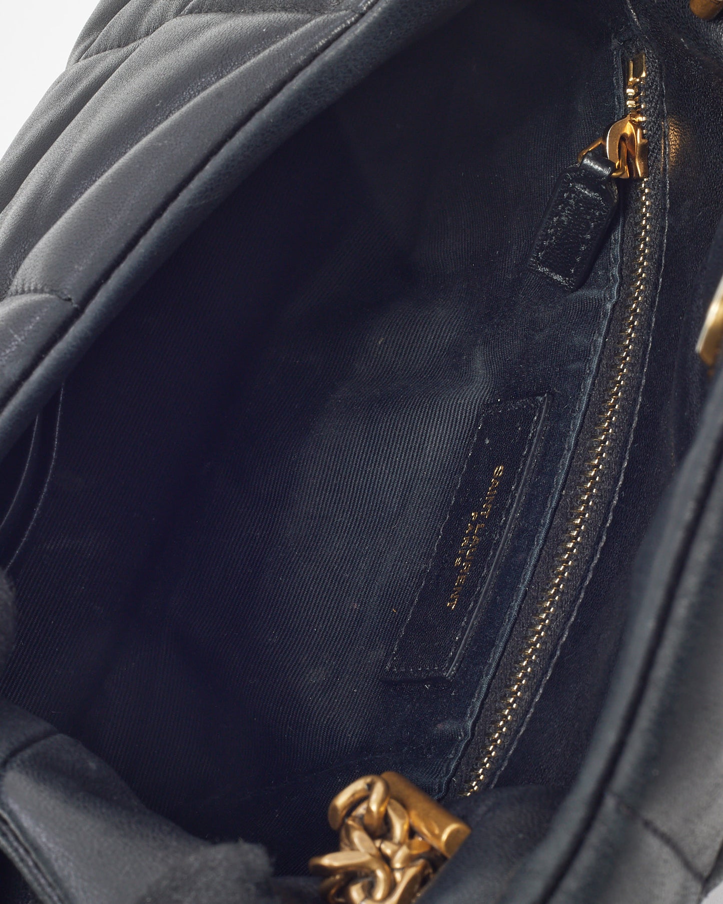 Saint Laurent Black Lambskin Leather Toy Puffer Shoulder Bag GHW