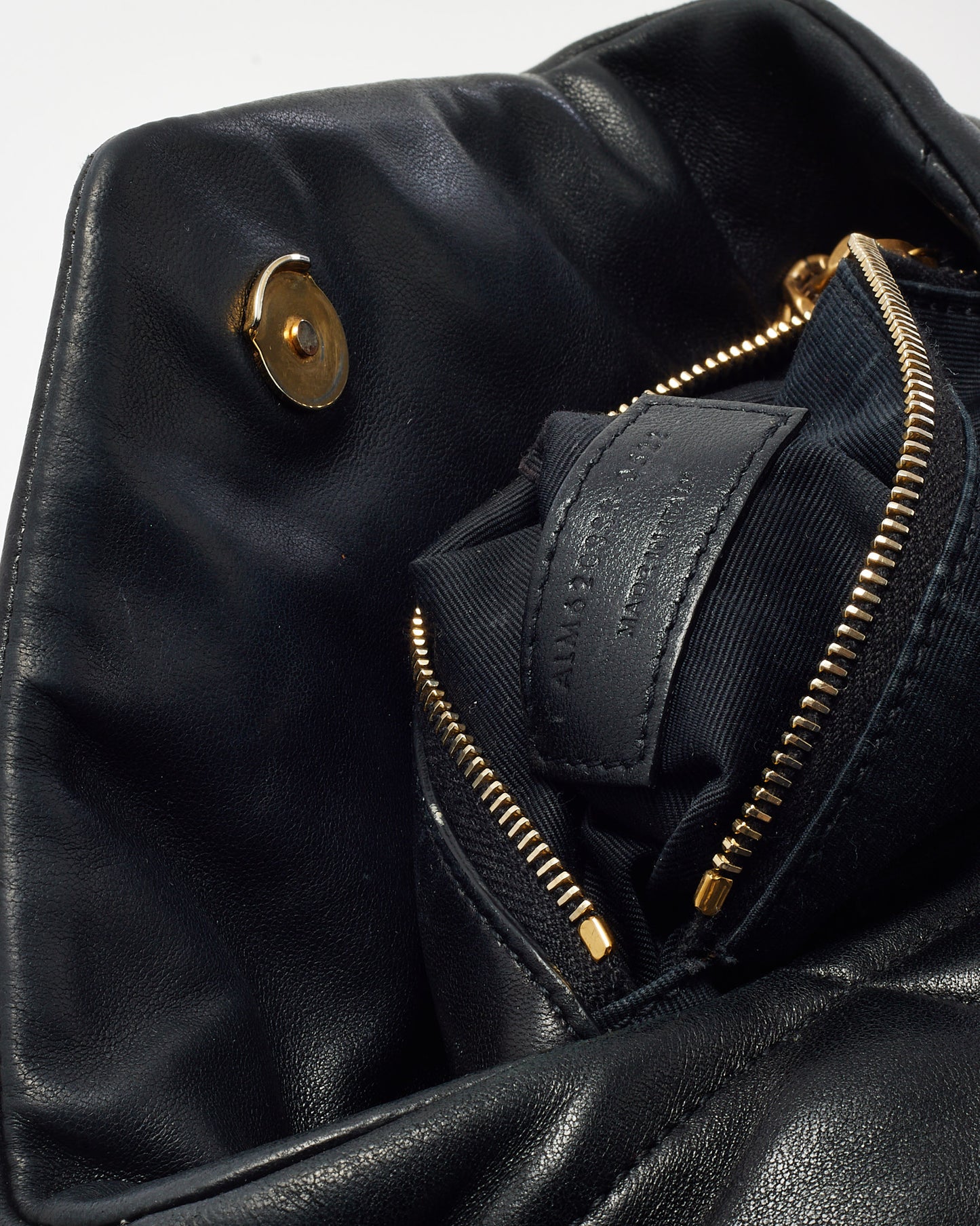 Saint Laurent Black Lambskin Leather Toy Puffer Shoulder Bag GHW