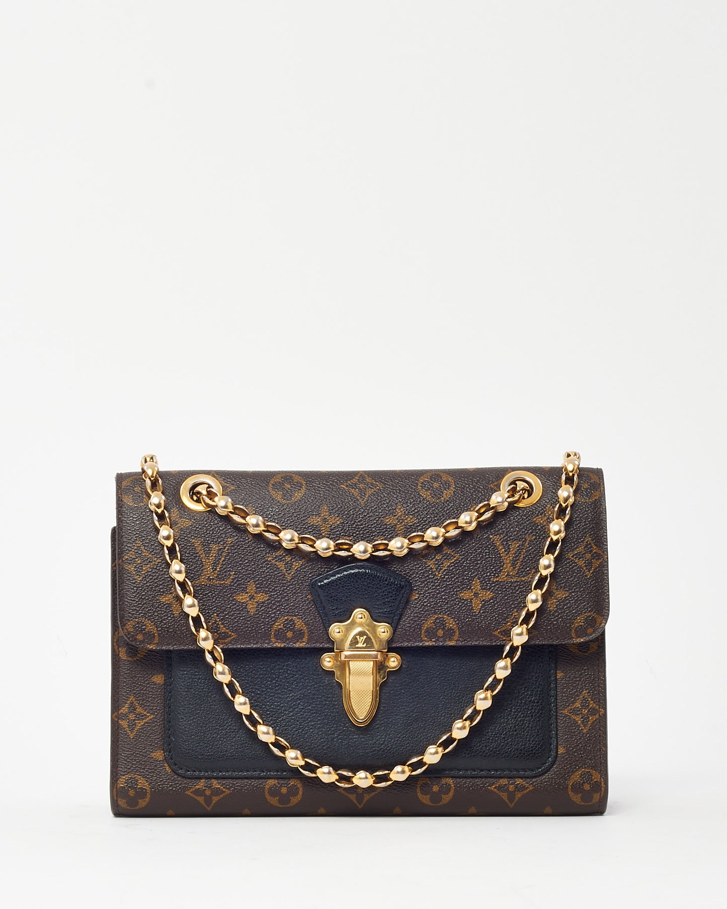 Louis Vuitton Black and Monogram Canvas Victoire Chain Shoulder Bag