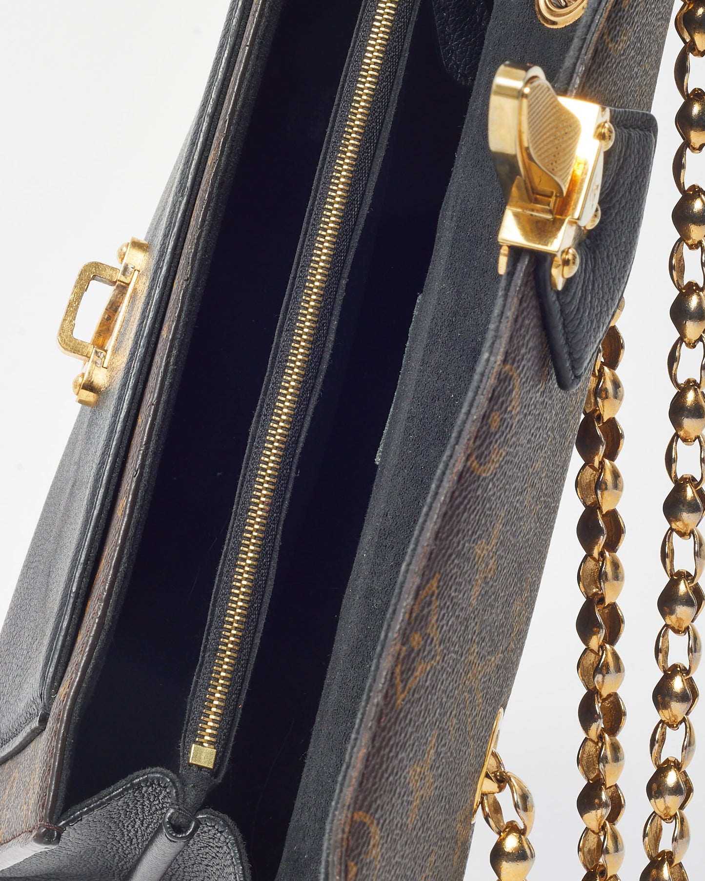 Louis Vuitton Black and Monogram Canvas Victoire Chain Shoulder Bag