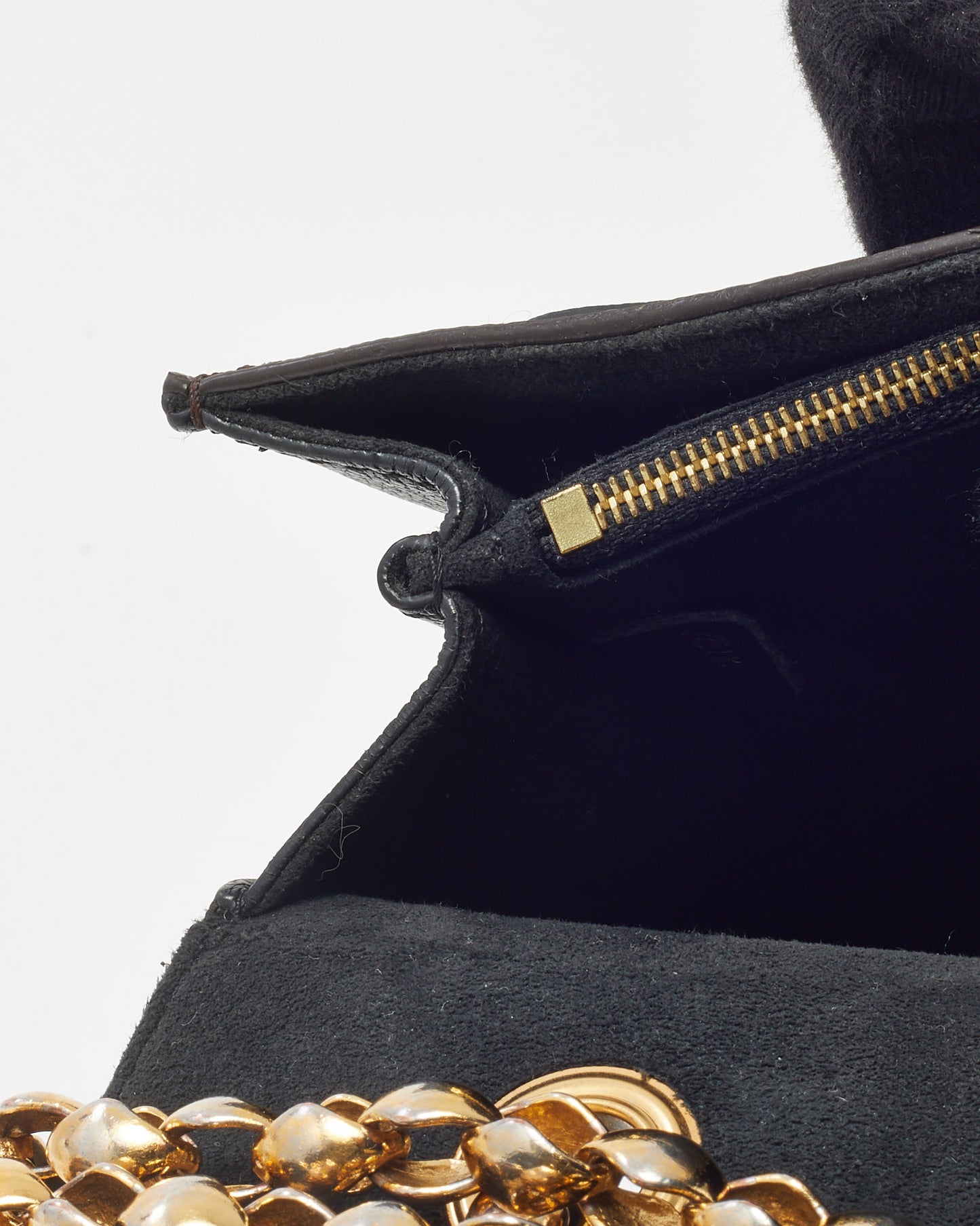 Louis Vuitton Black and Monogram Canvas Victoire Chain Shoulder Bag