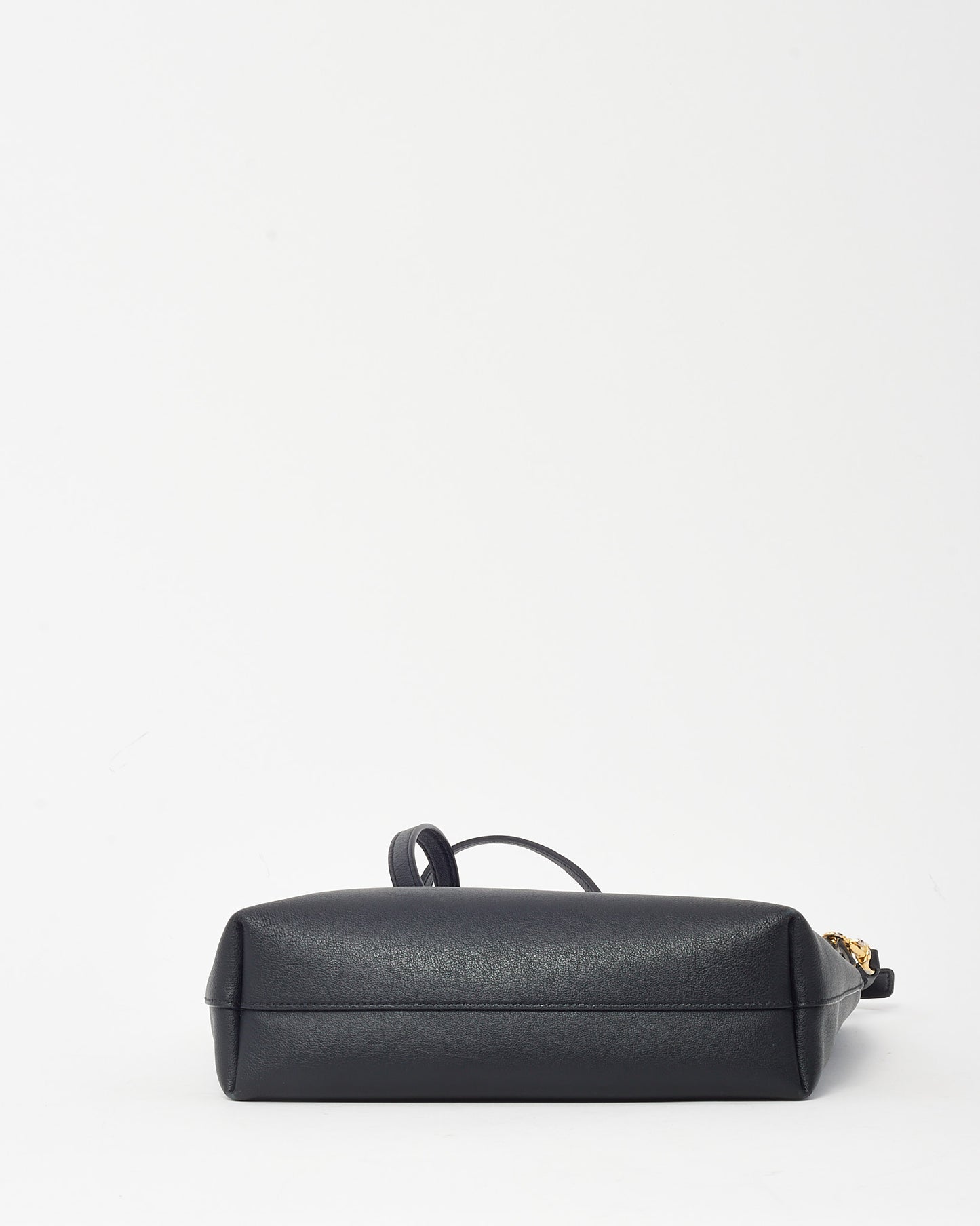 Saint Laurent Black Leather Toy N/S Shopping Tote with Strap