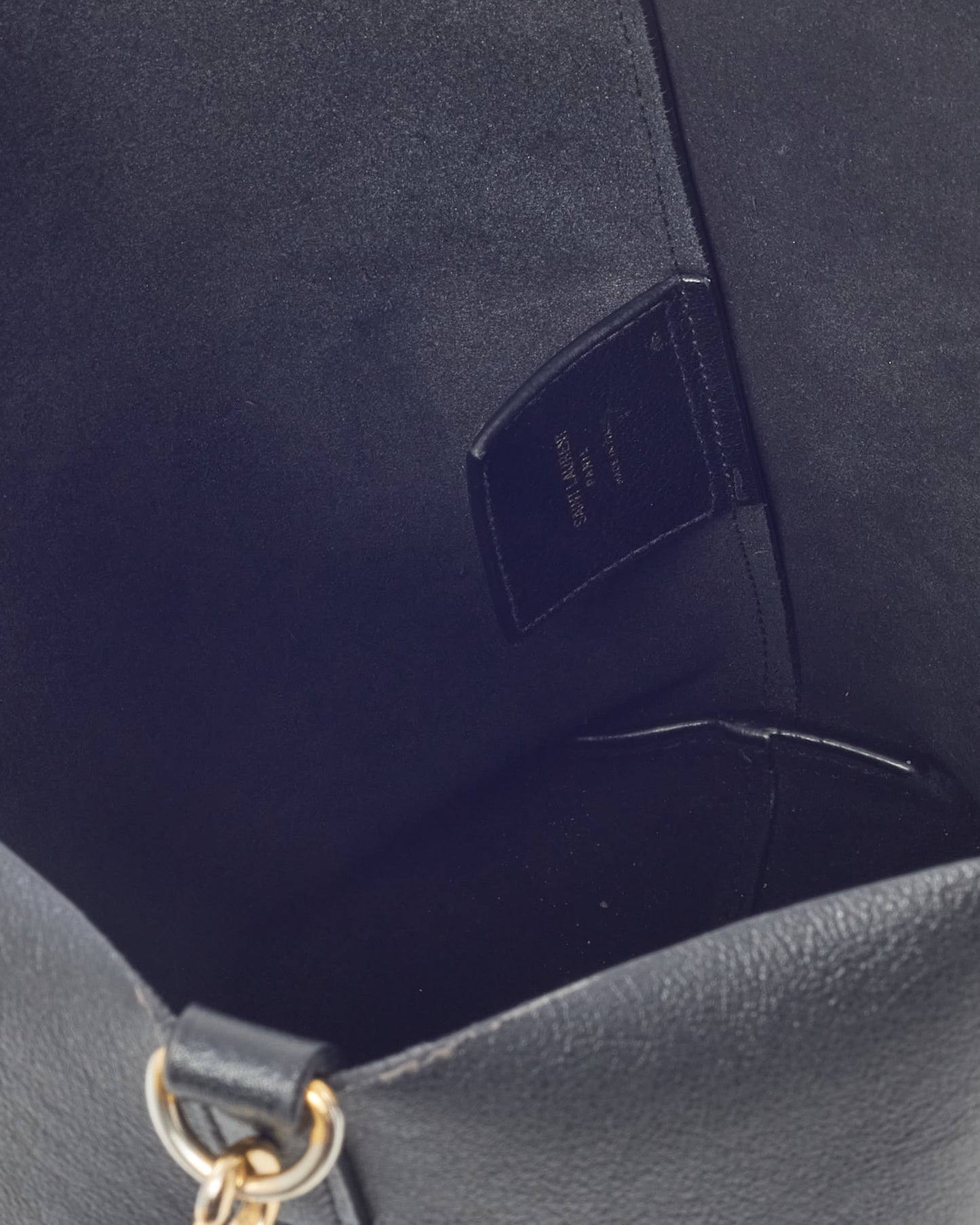 Saint Laurent Black Leather Toy N/S Shopping Tote with Strap