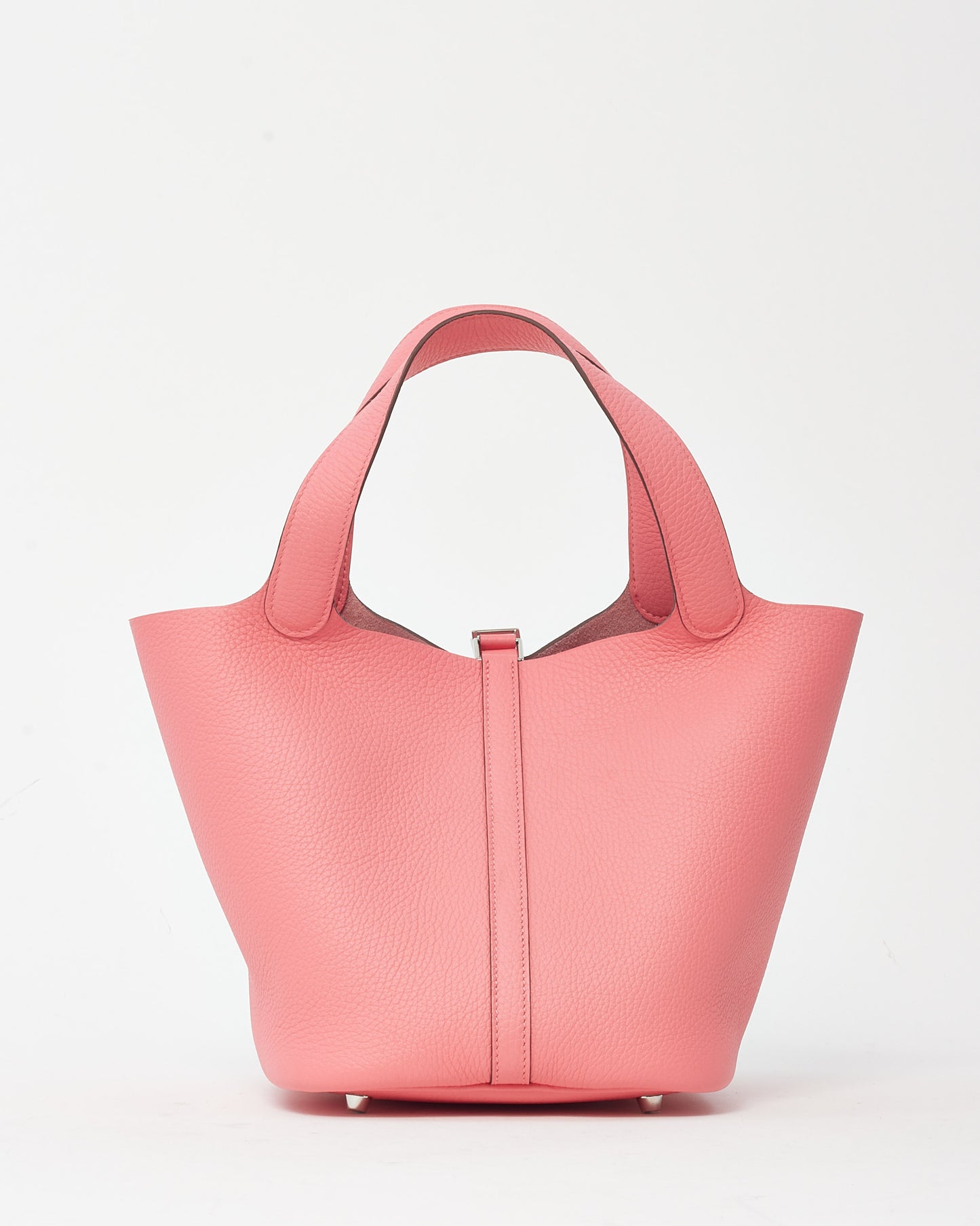 Hermès Pink Rose Azalee Clemence Leather Picotin 22 PHW