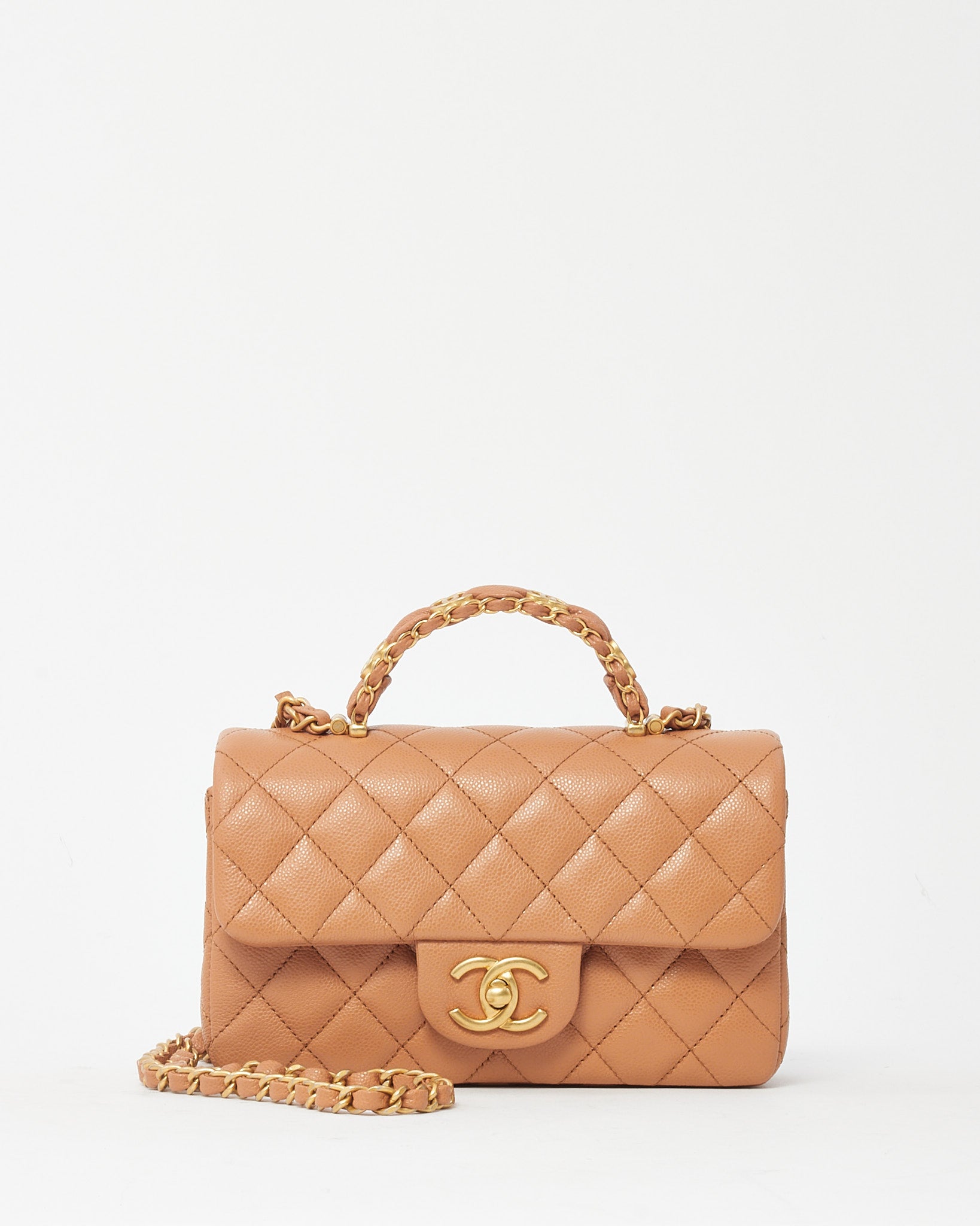 Buy Chanel Camel Beige Caviar Shiny Calfskin Leather Mini