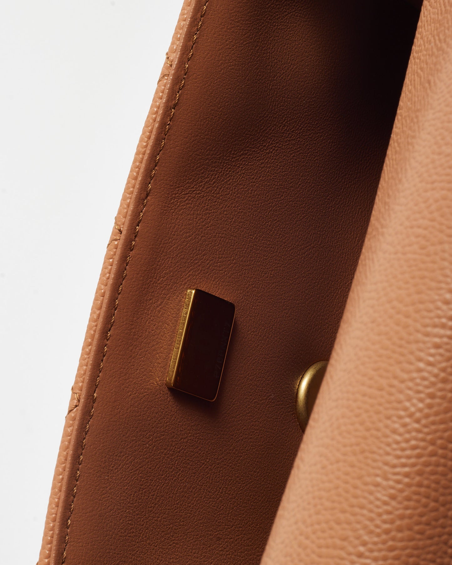 Chanel Camel Beige Caviar Shiny Calfskin Leather Mini Rectangular Flap Bag with Top Handle GHW