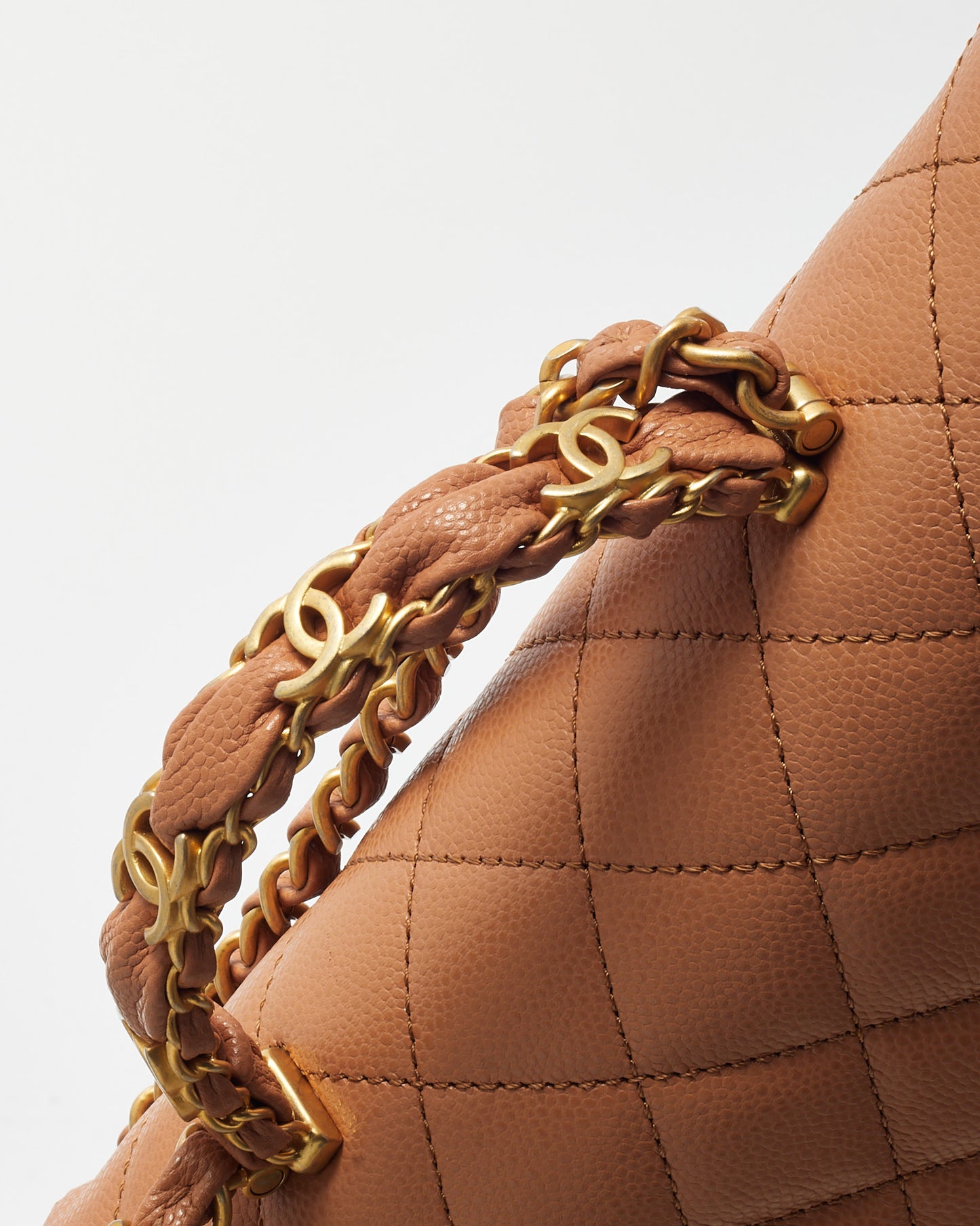 Chanel Camel Beige Caviar Shiny Calfskin Leather Mini Rectangular Flap Bag with Top Handle GHW