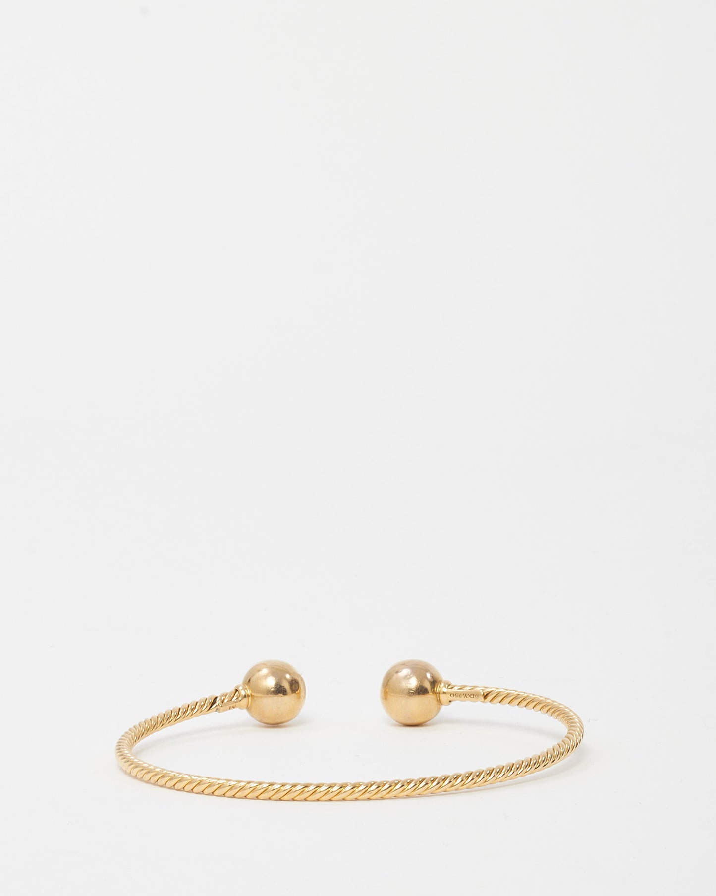 David Yurman 18K Yellow Gold With Gold Domes Solari Cablespira 2.6MM Bracelet