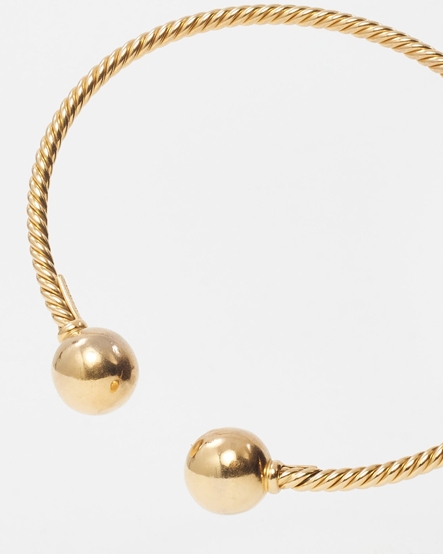 David Yurman 18K Yellow Gold With Gold Domes Solari Cablespira 2.6MM Bracelet