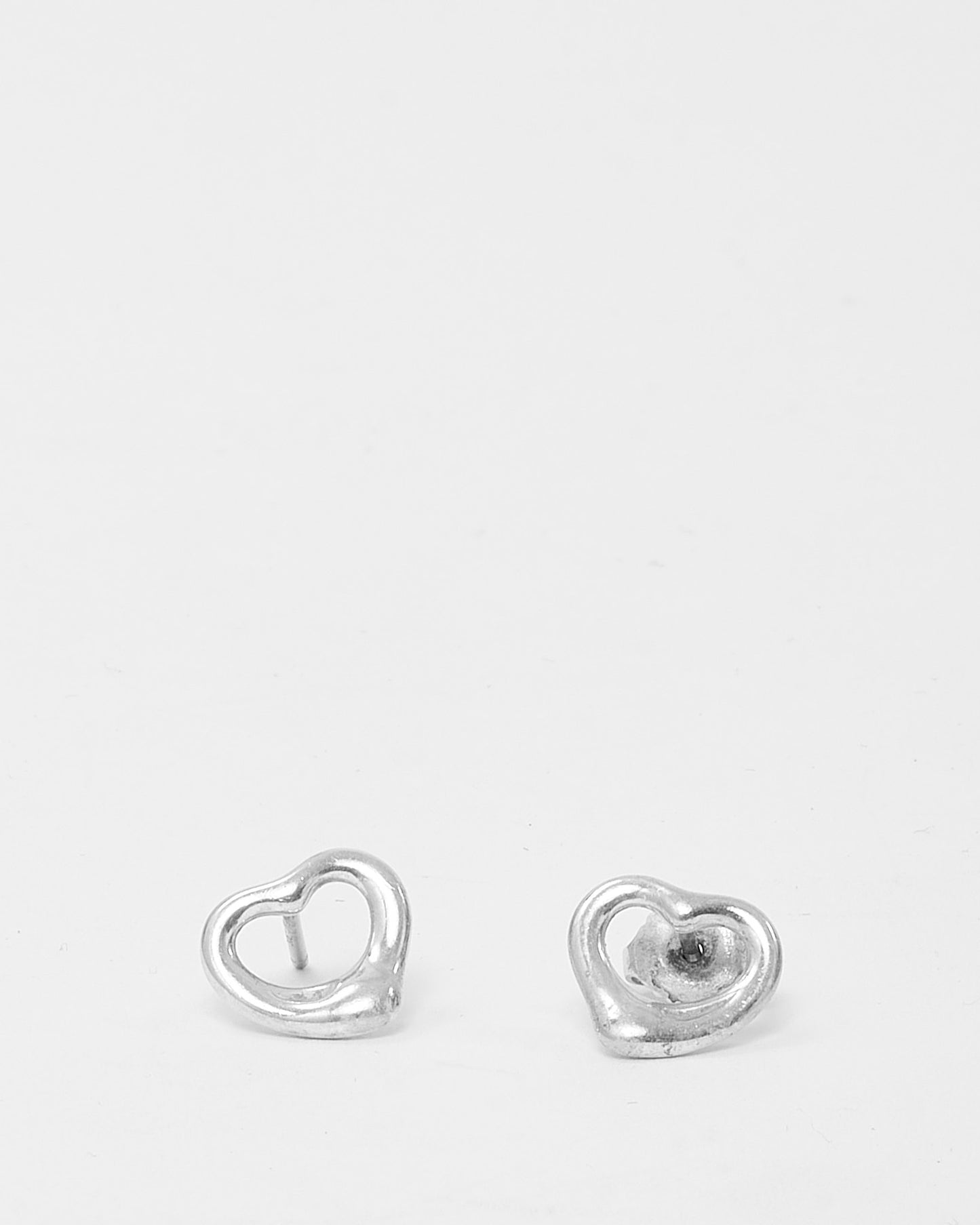 Tiffany & Co. 925 Silver Elsa Perreti Open Heart Stud Earrings