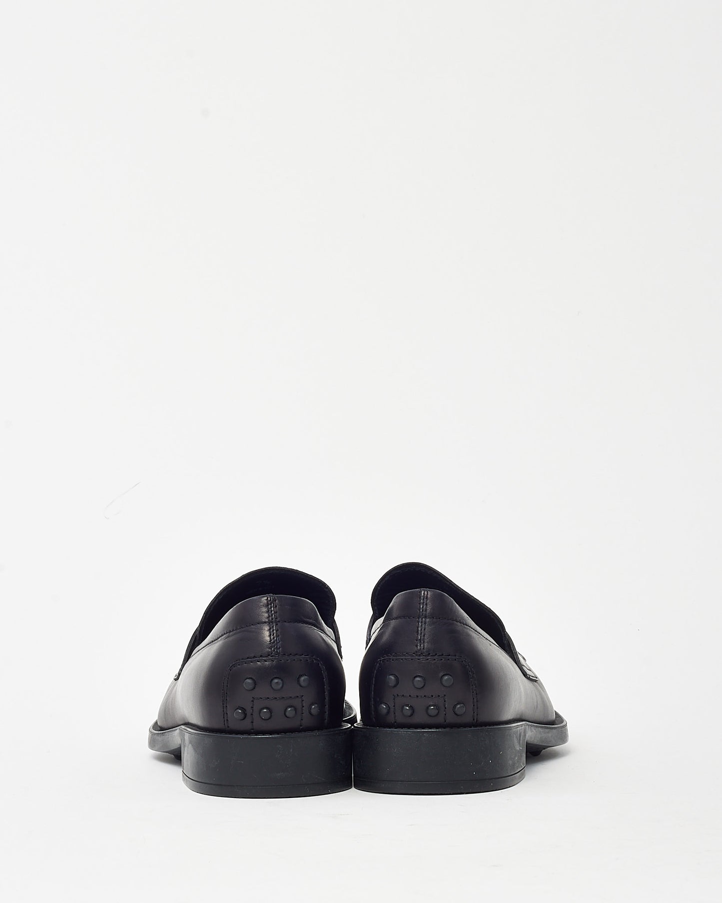 Tod's Men Black Leather Gommino Penny Loafers - 7.5 MEN