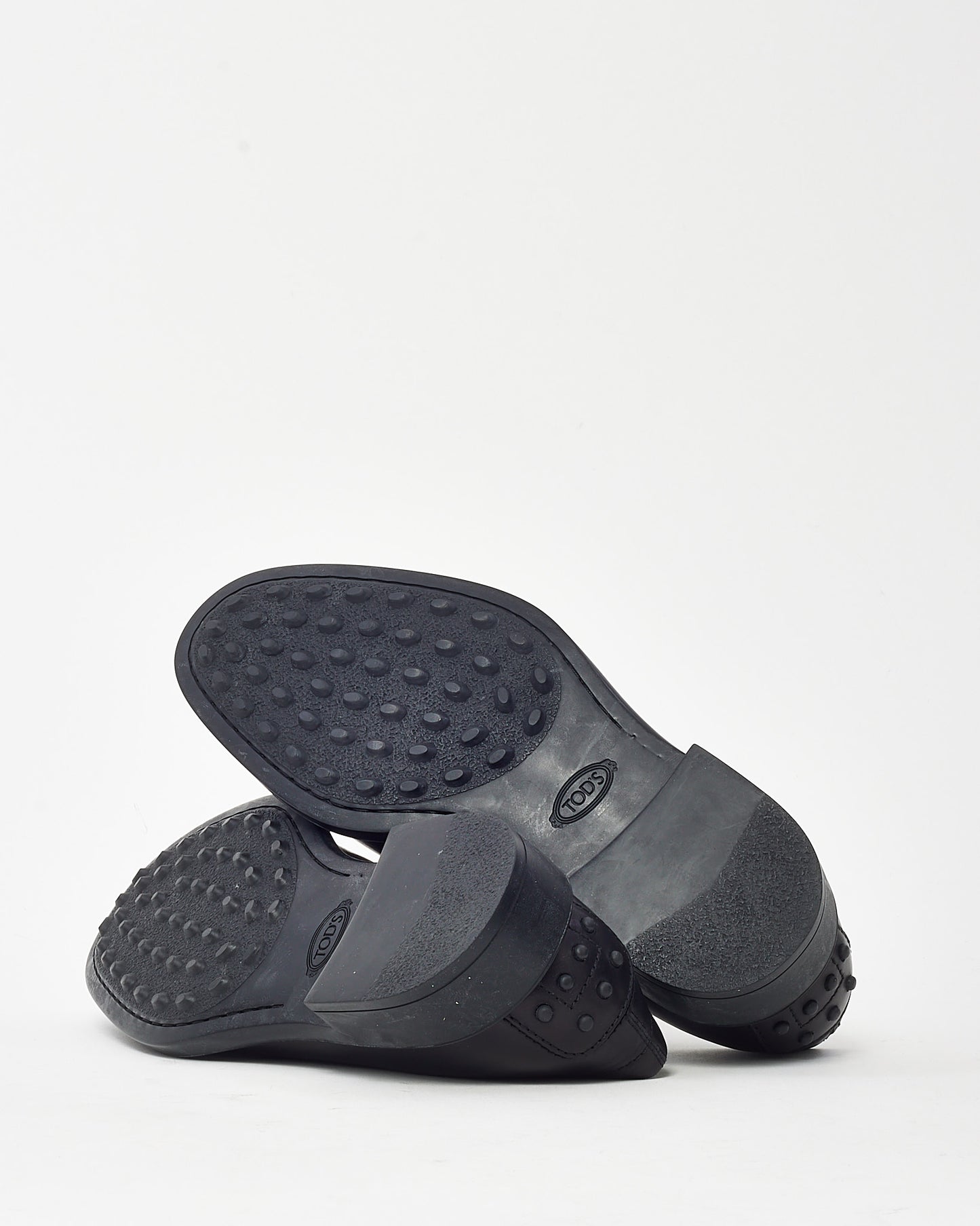 Tod's Men Black Leather Gommino Penny Loafers - 7.5 MEN