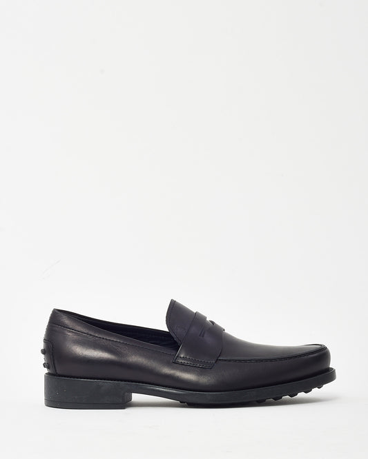 Tod's Men Black Leather Gommino Penny Loafers - 7.5 MEN