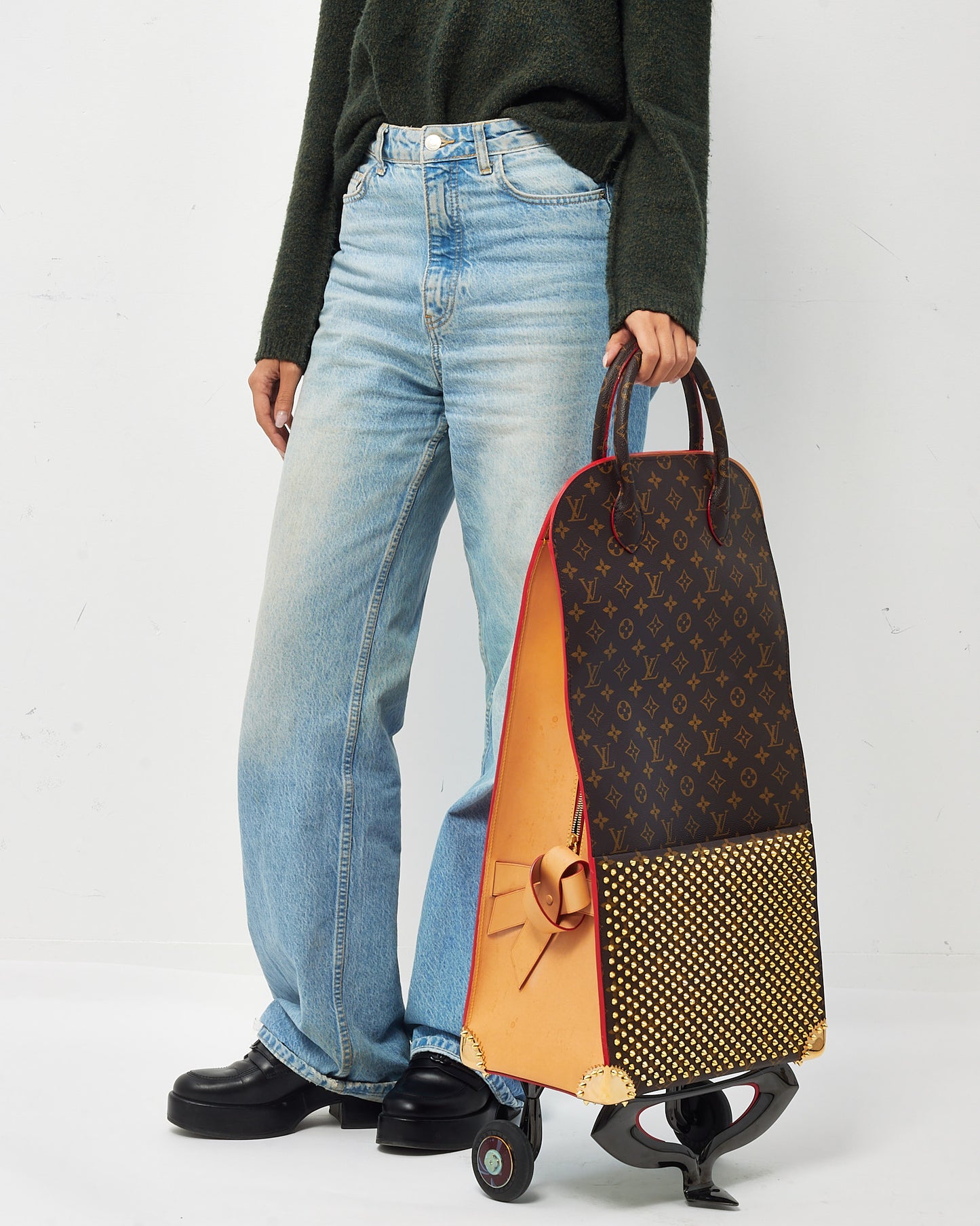 Louis Vuitton x Christian Louboutin Monogram Canvas Calf Hair Iconoclast Limited Edition Shopping Trolley