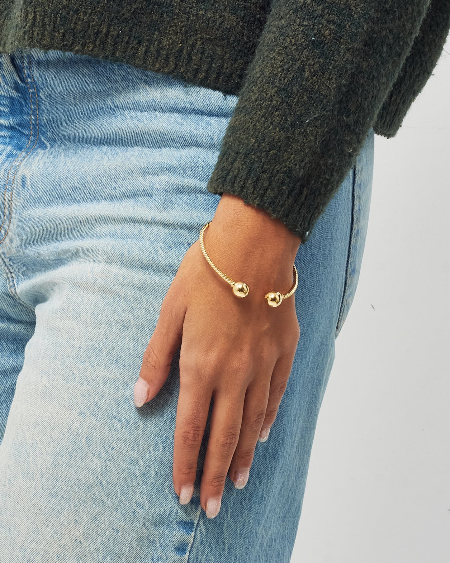 David Yurman 18K Yellow Gold With Gold Domes Solari Cablespira 2.6MM Bracelet