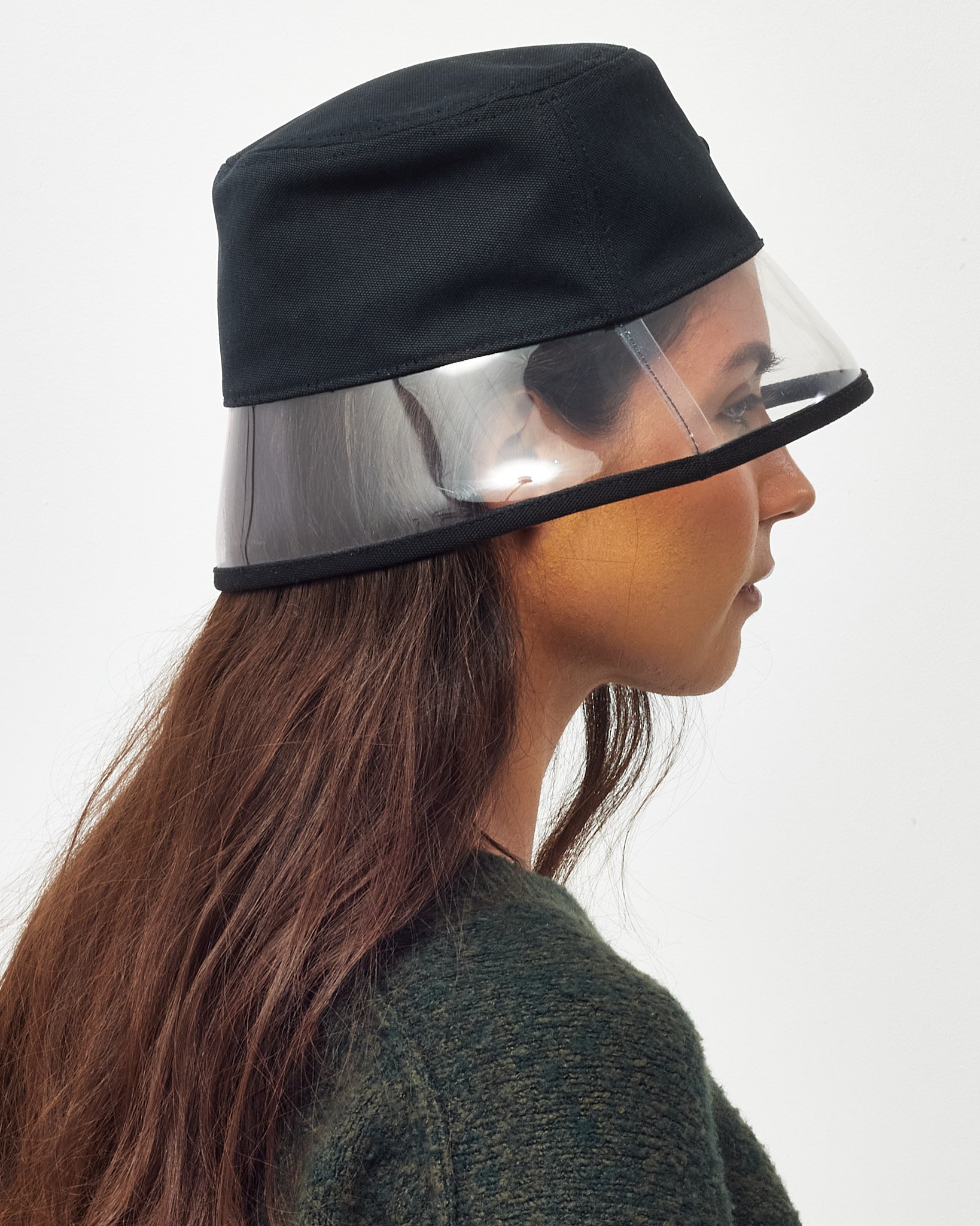 Buy Prada Black Nylon and PVC Logo Bucket Hat - S - Authenticated
