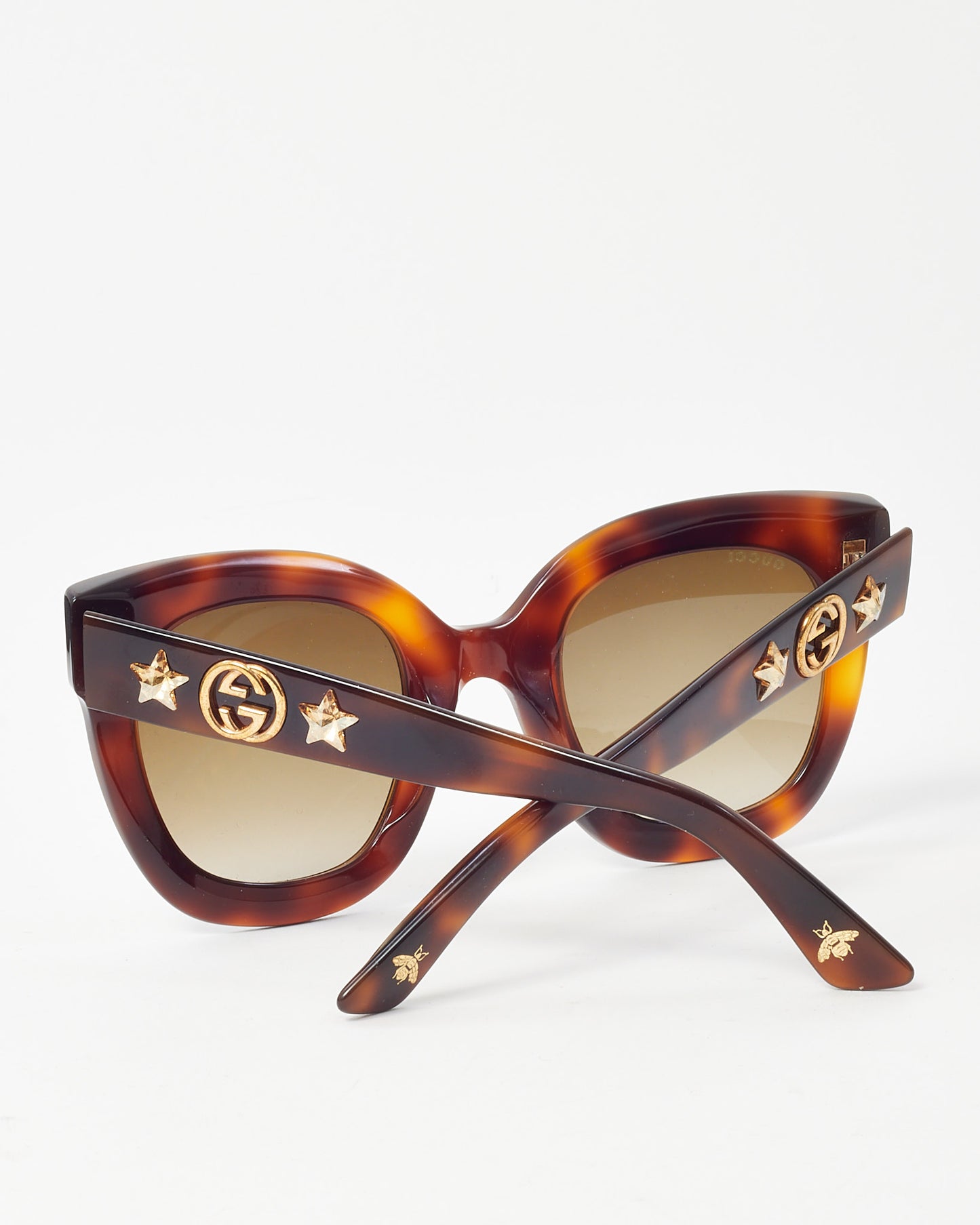 Gucci Brown Tortoise GG0208S Oversize Cat Eye Sunglasses