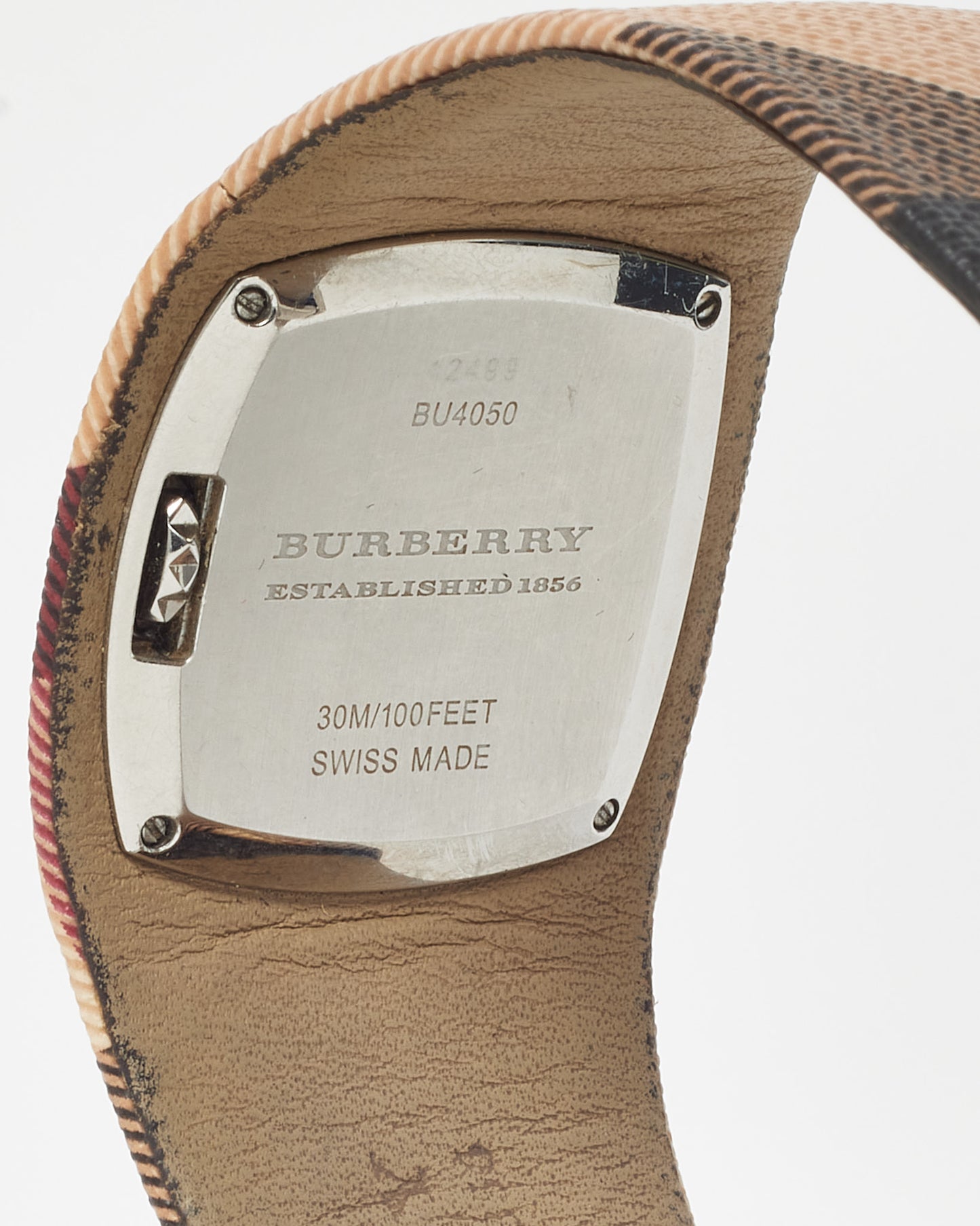 Burberry Stainless Steel and Leather Heritage Check Canvas BU4050 34mm Watch