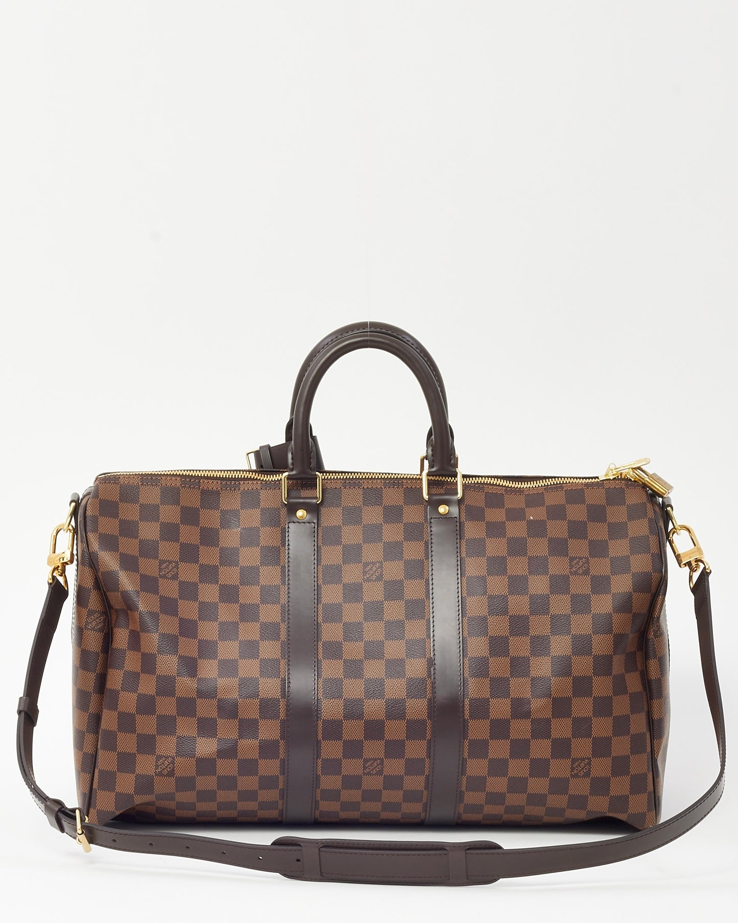 Louis Vuitton Damier Ebene Coated Canvas Keepall Bandoulière 45