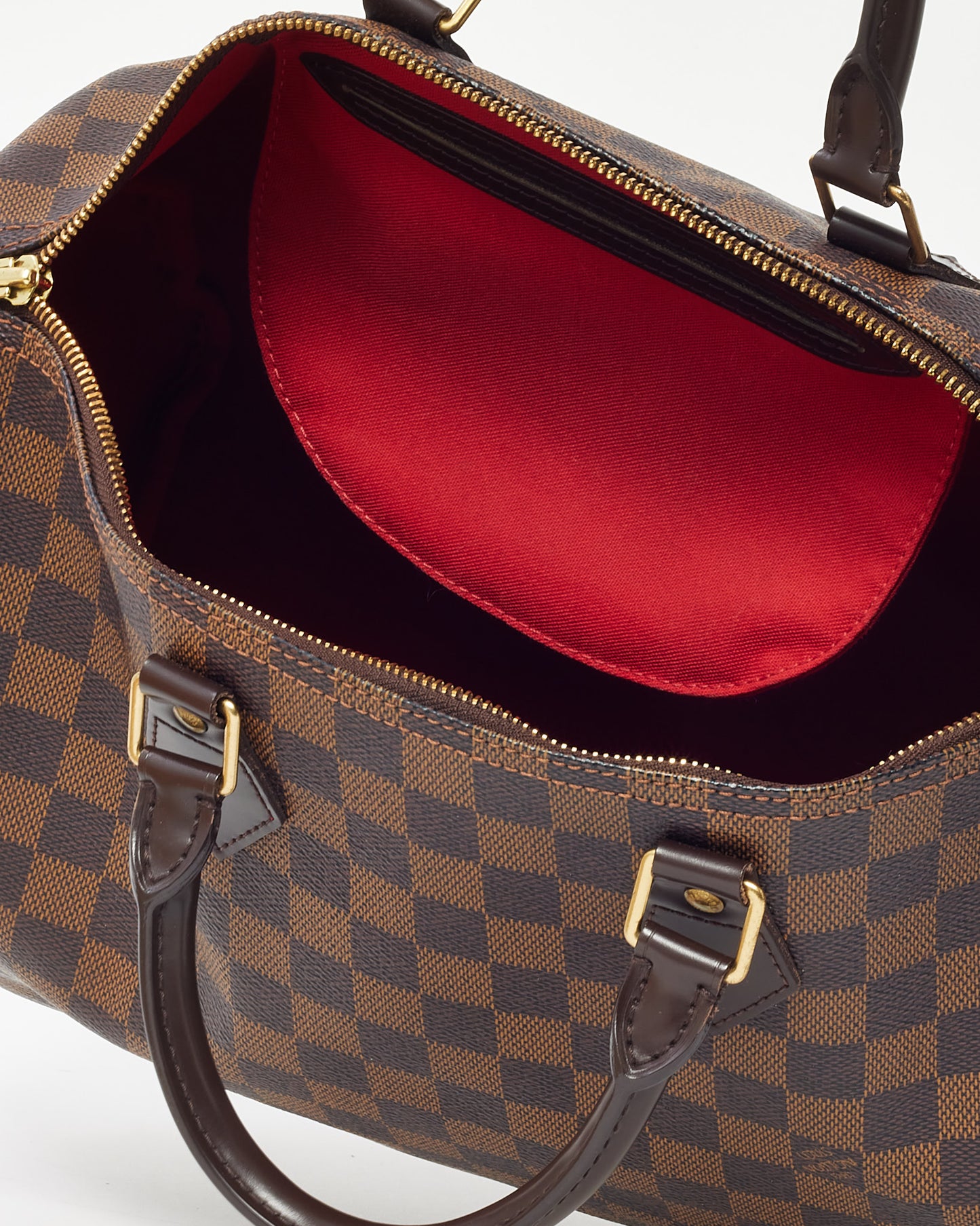 Louis Vuitton Damier Ebene Coated Canvas Speedy 35 Bag
