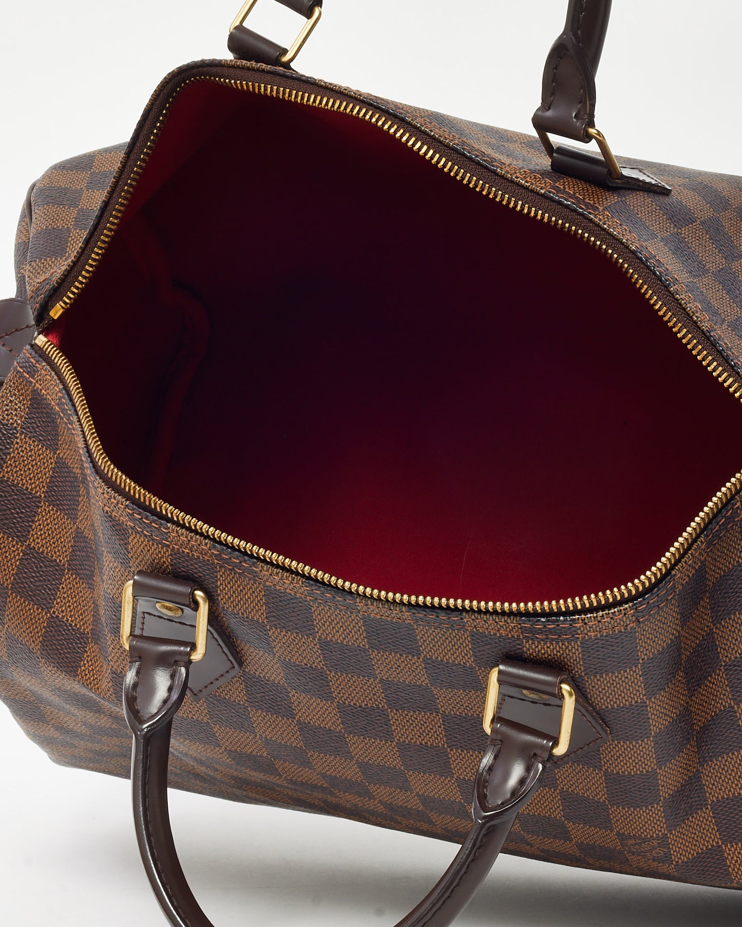 Louis Vuitton Damier Ebene Coated Canvas Speedy 35 Bag