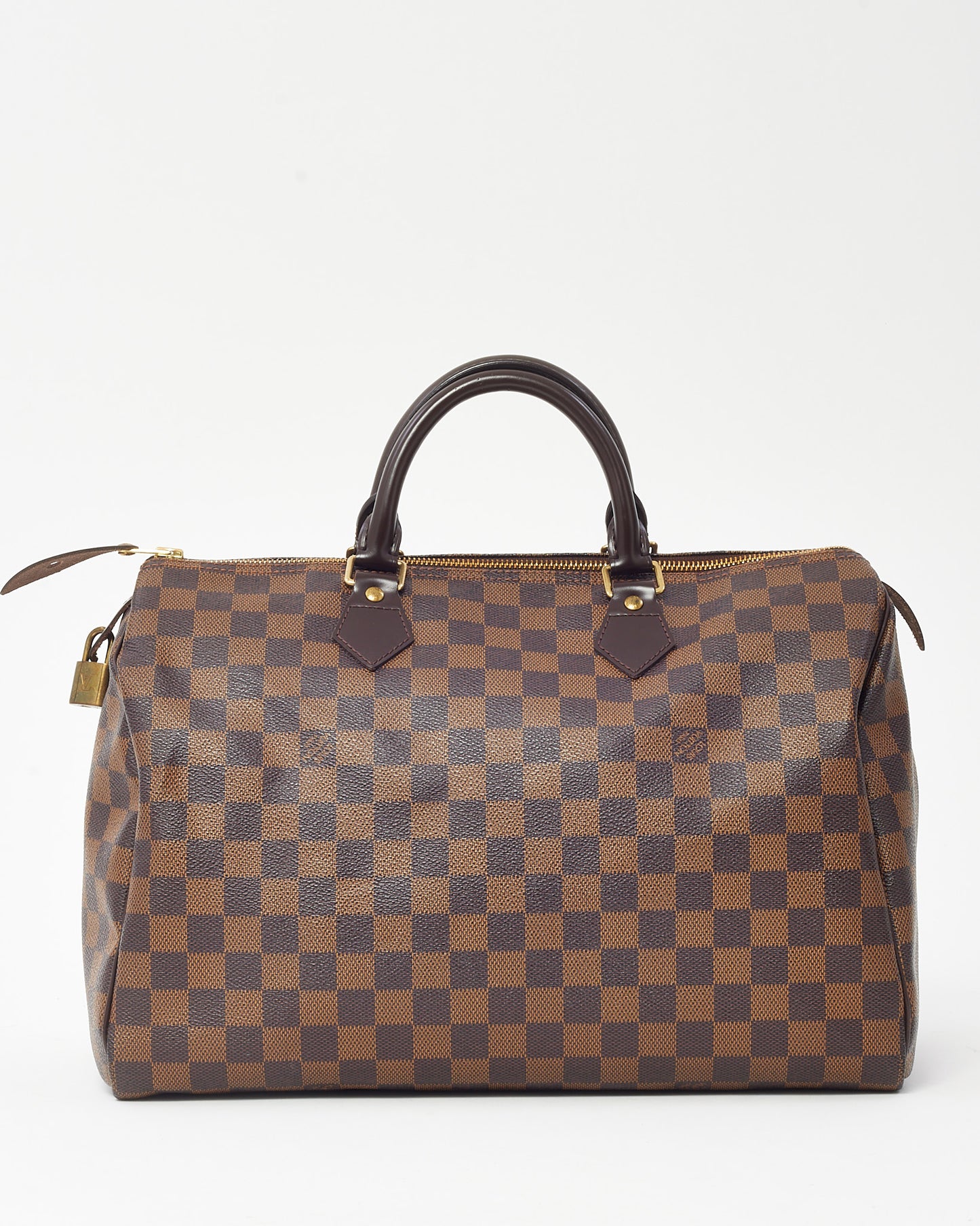 Louis Vuitton Damier Ebene Coated Canvas Speedy 35 Bag