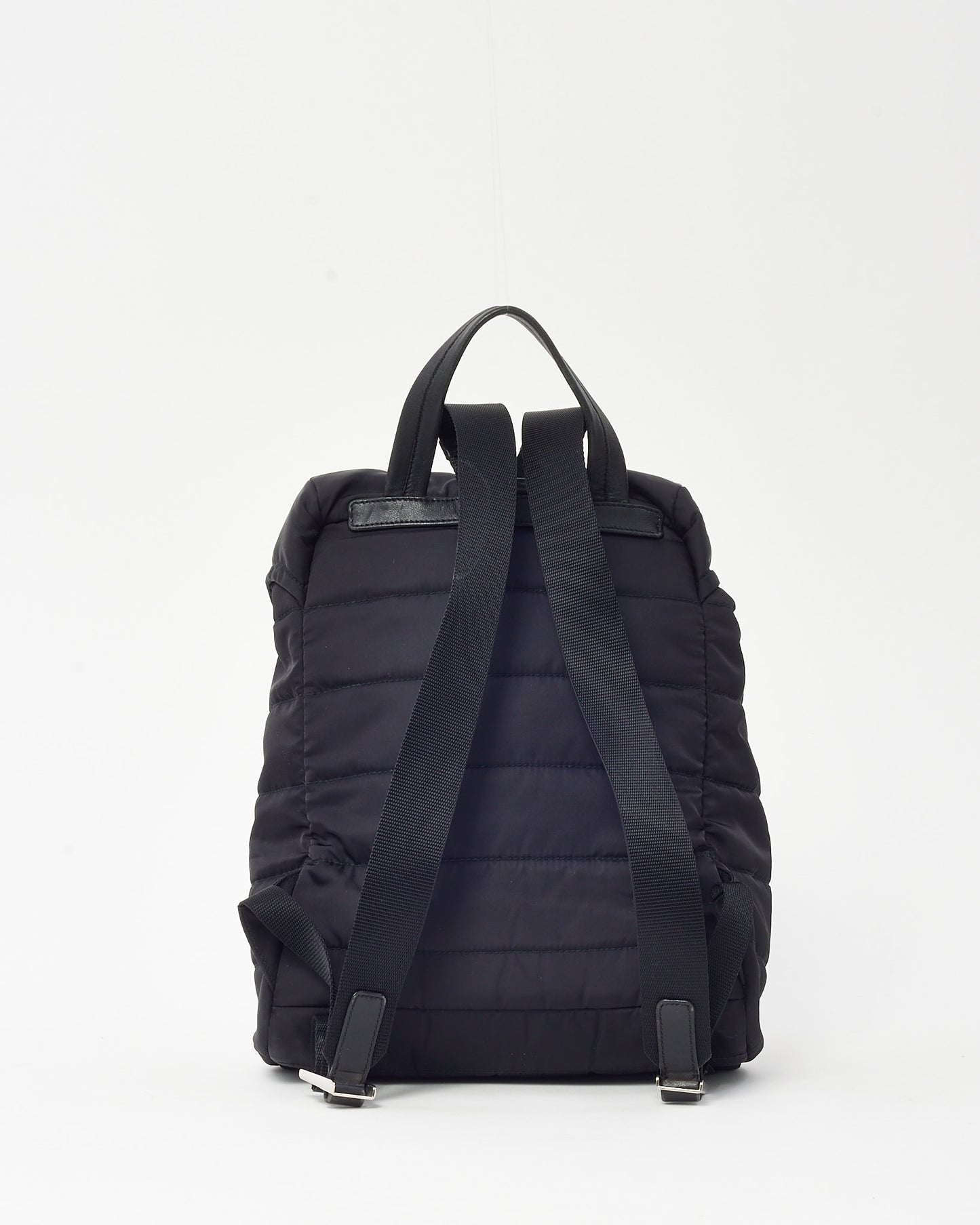 Prada Black Tessuto Nylon Logo Buckle 1BZ002 Backpack
