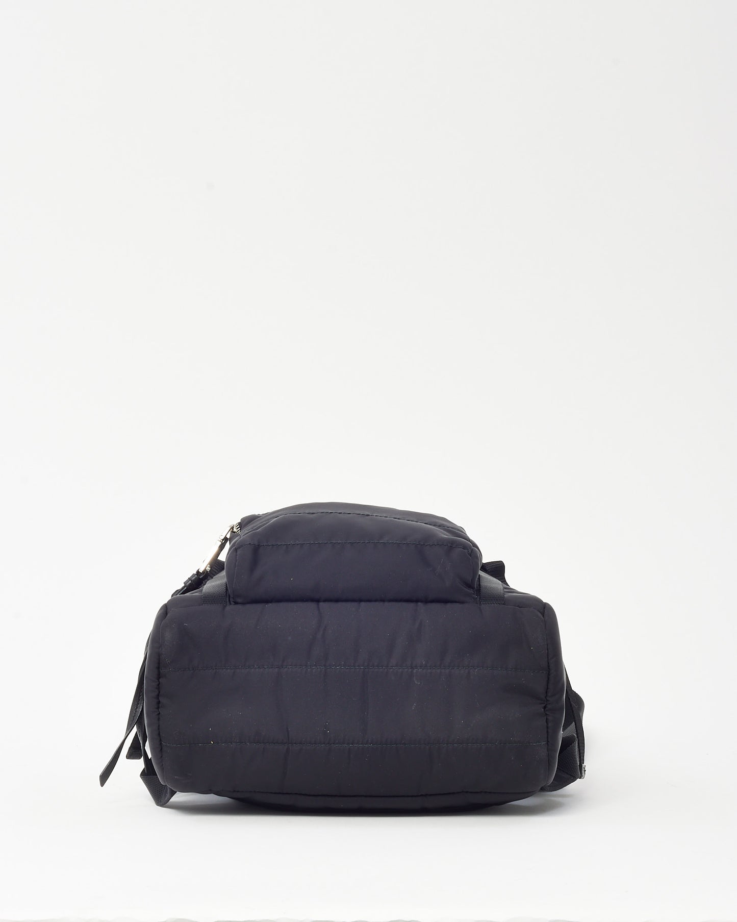 Prada Black Tessuto Nylon Logo Buckle 1BZ002 Backpack