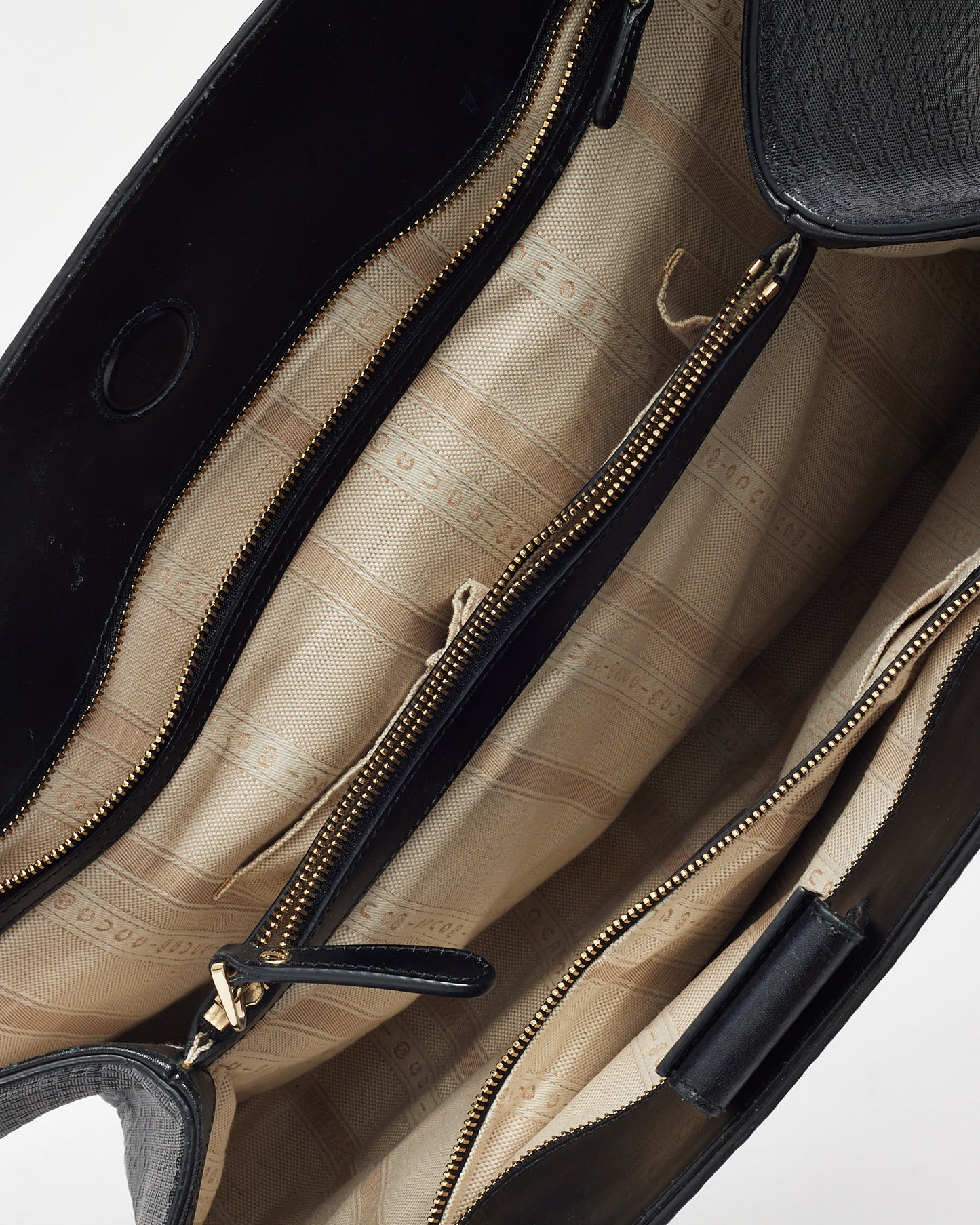 Gucci Black Diamante Leather Top Handle Tote Bag