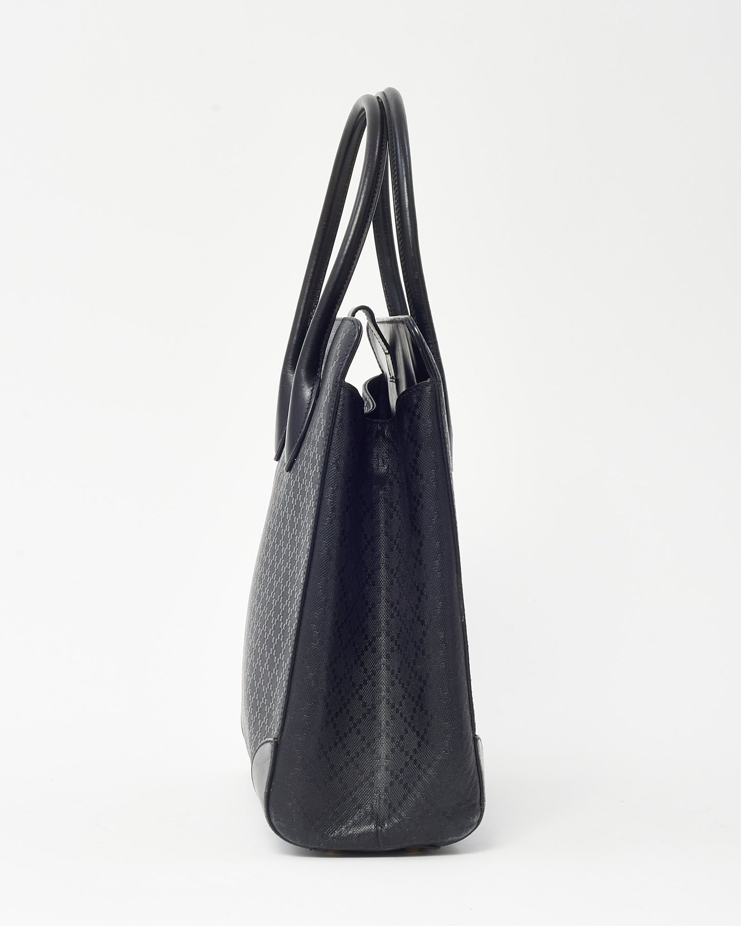 Gucci Black Diamante Leather Top Handle Tote Bag