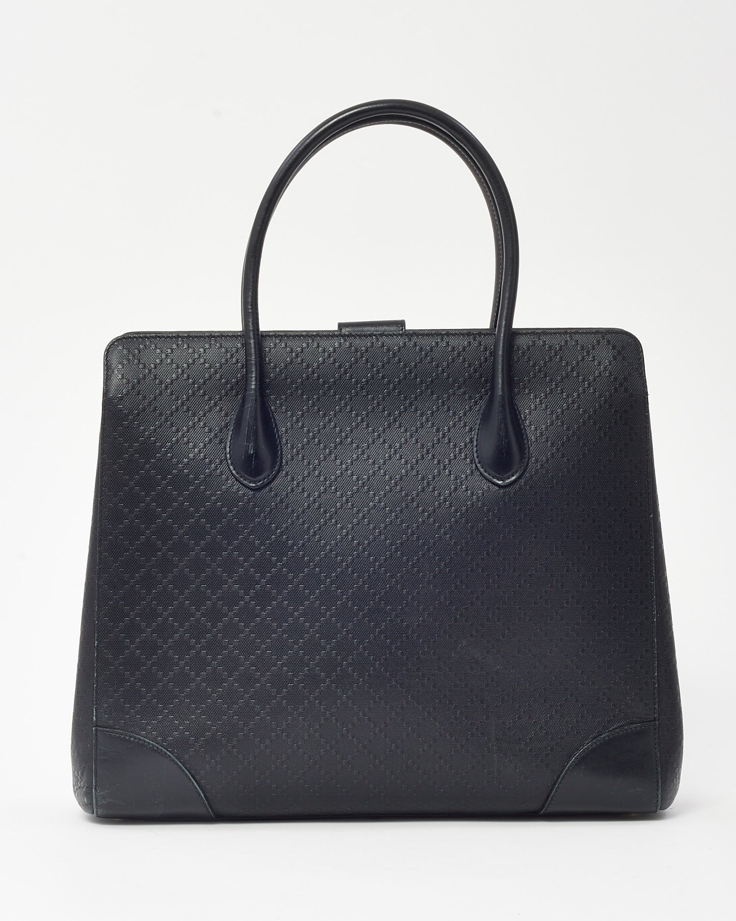 Gucci Black Diamante Leather Top Handle Tote Bag