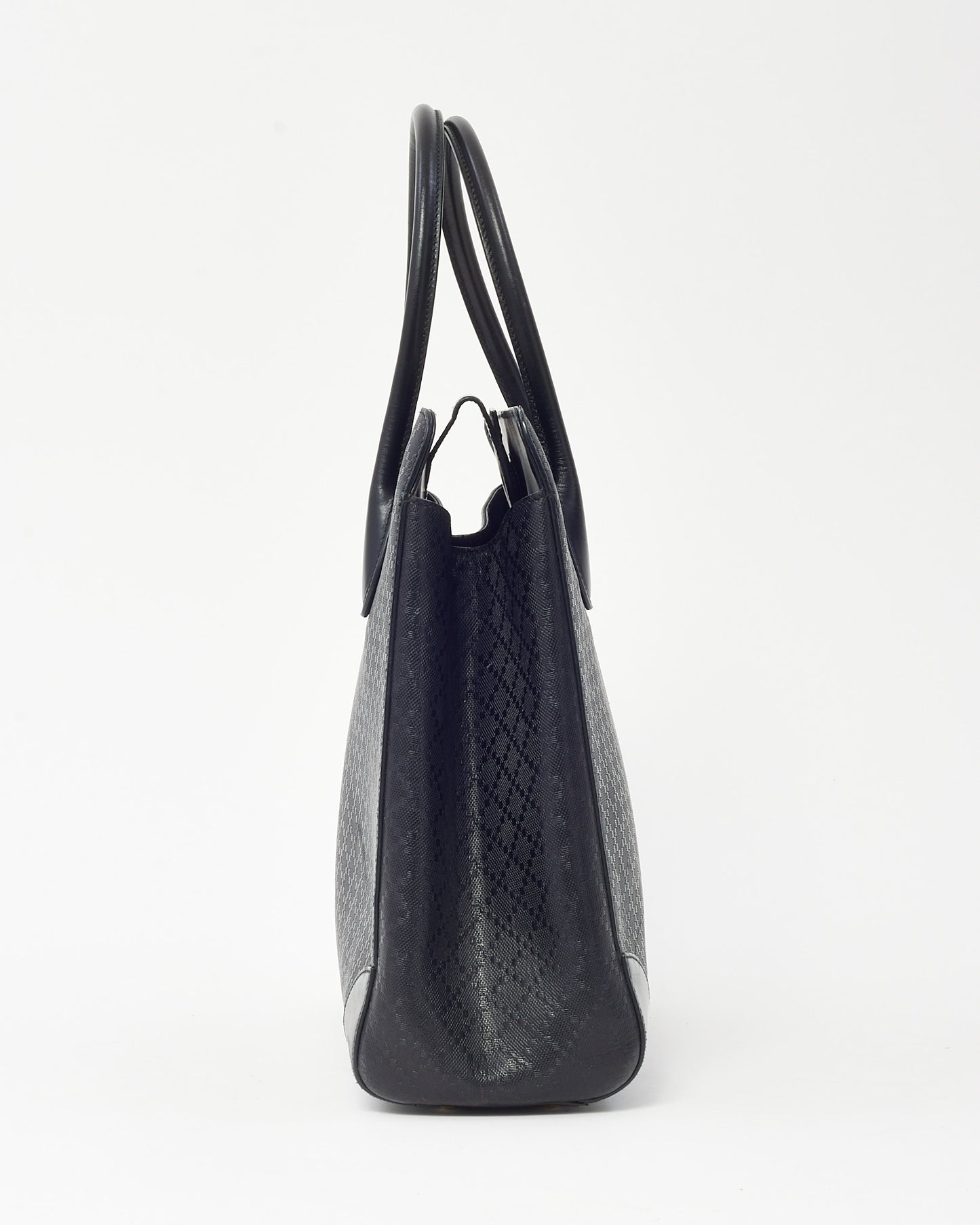 Gucci Black Diamante Leather Top Handle Tote Bag