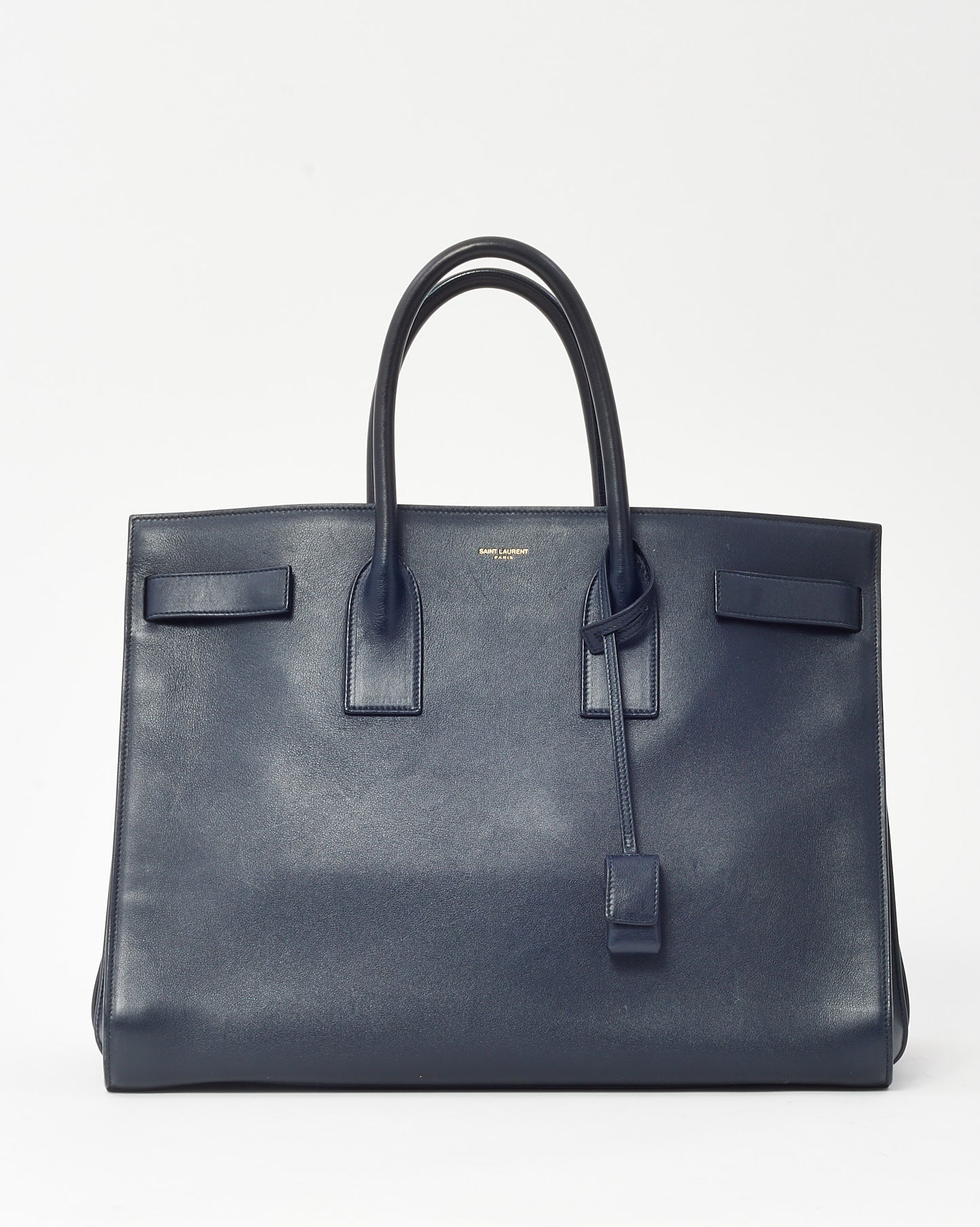 Saint Laurent Midnight Blue Calfskin Leather Large Sac de Jour Tote Bag
