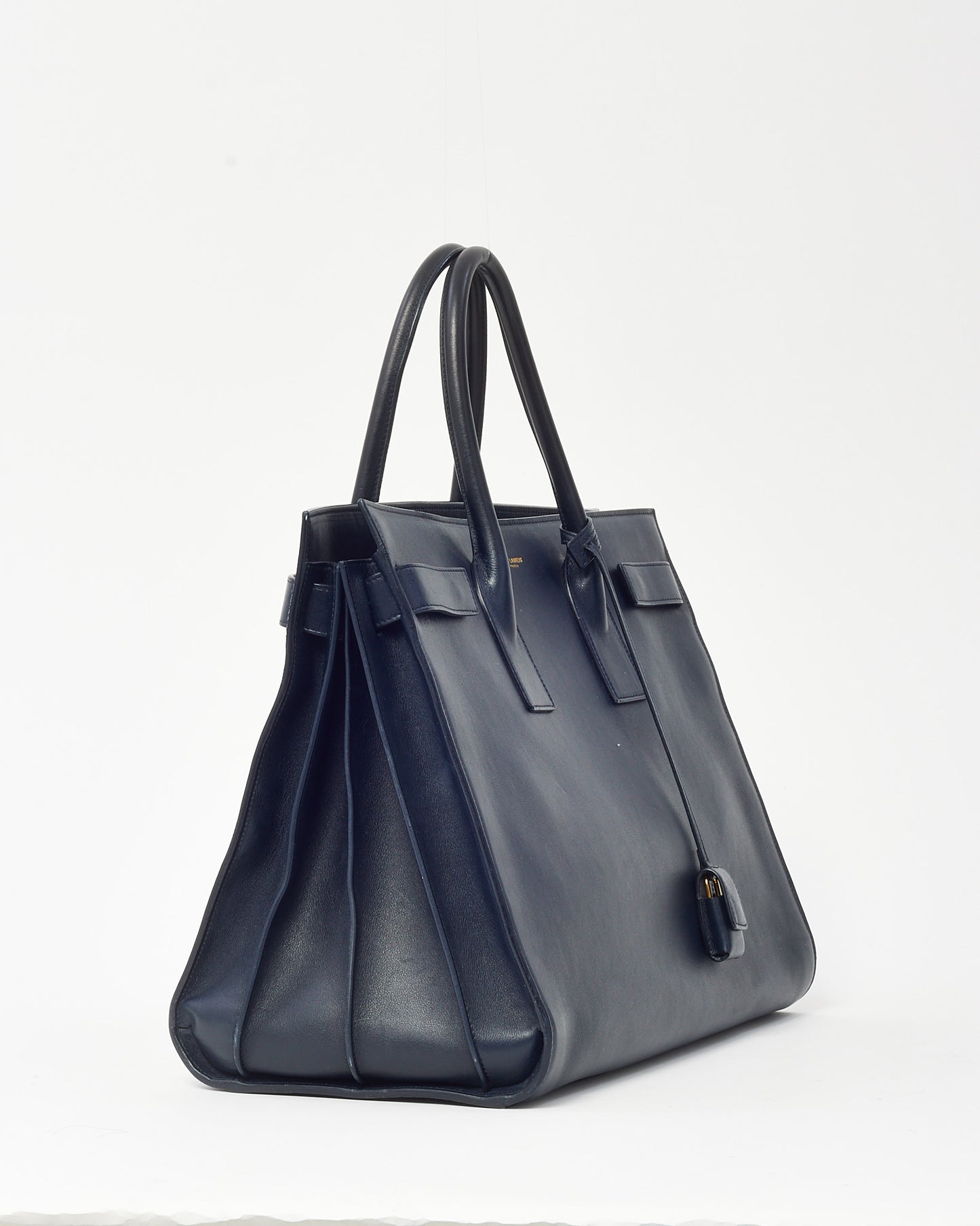 Saint Laurent Midnight Blue Calfskin Leather Large Sac de Jour Tote Bag
