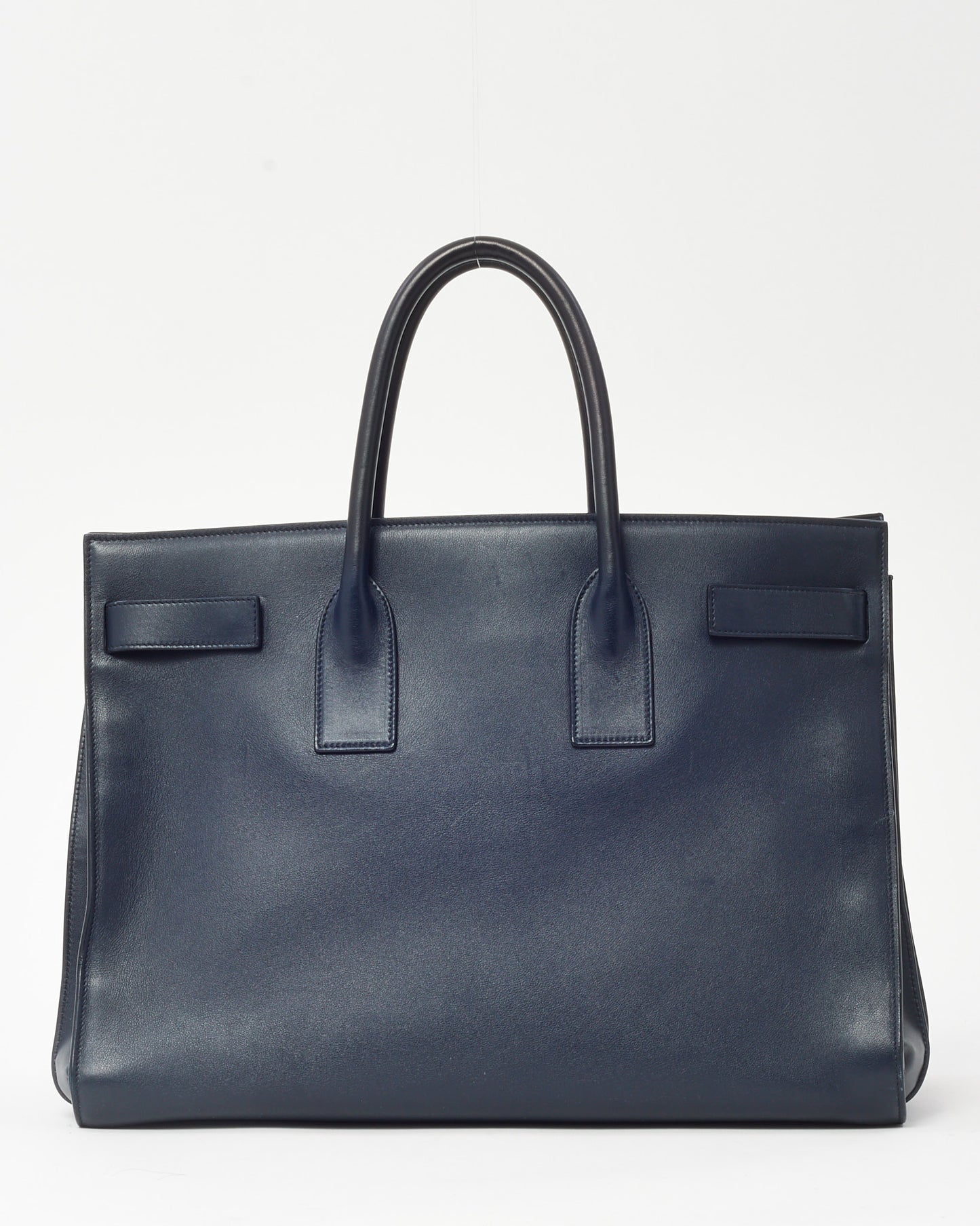 Saint Laurent Midnight Blue Calfskin Leather Large Sac de Jour Tote Bag