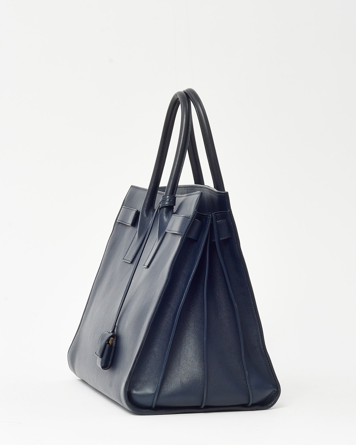Saint Laurent Midnight Blue Calfskin Leather Large Sac de Jour Tote Bag
