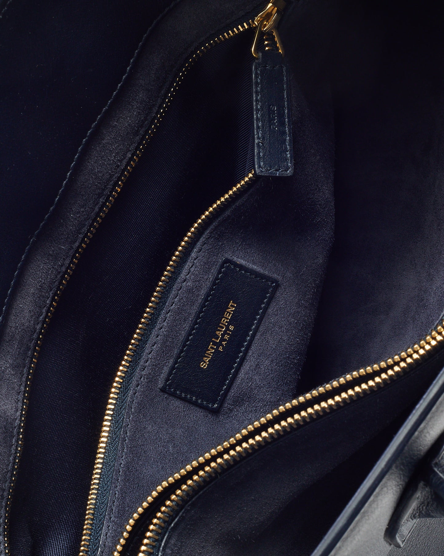 Saint Laurent Midnight Blue Calfskin Leather Large Sac de Jour Tote Bag