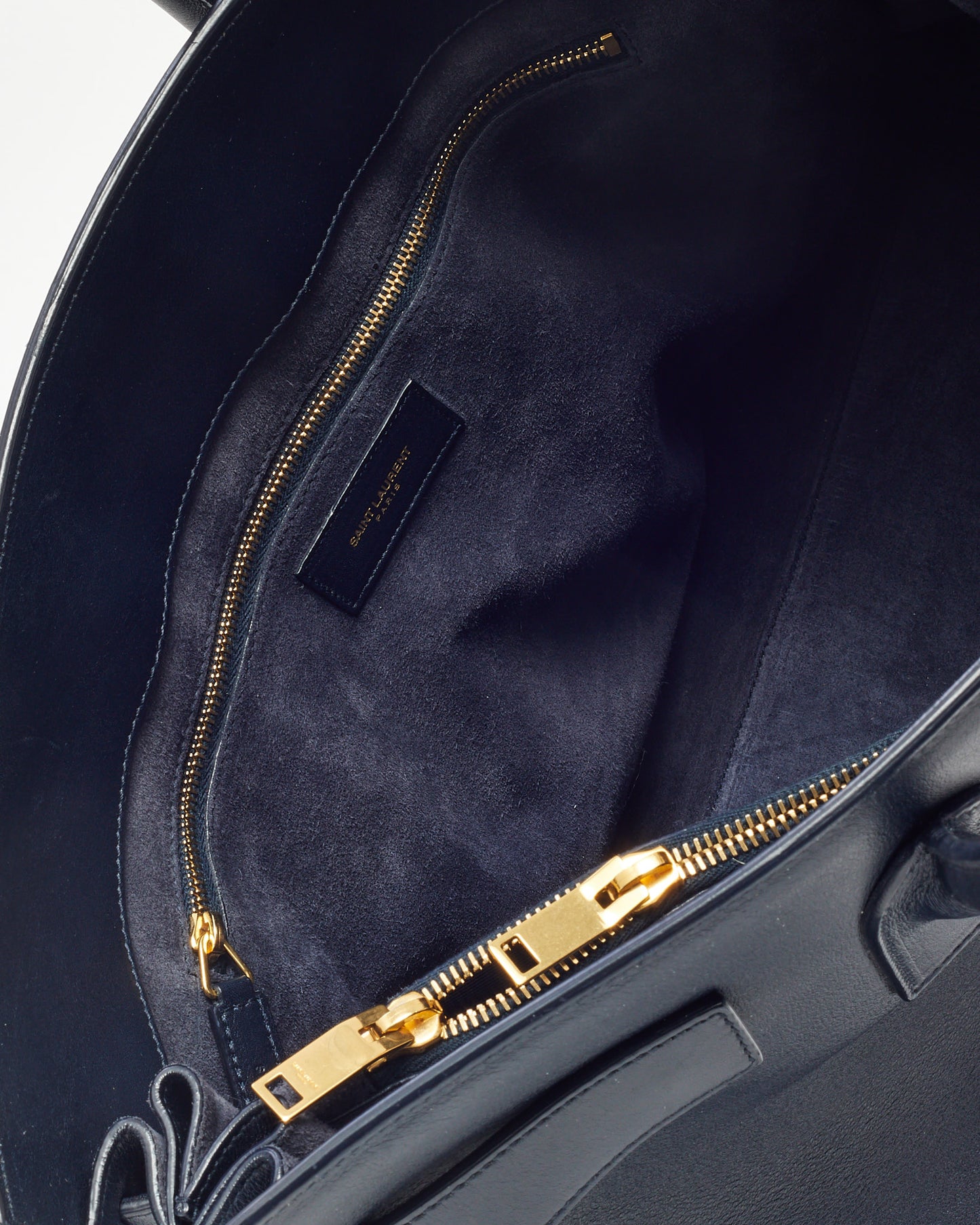 Saint Laurent Midnight Blue Calfskin Leather Large Sac de Jour Tote Bag