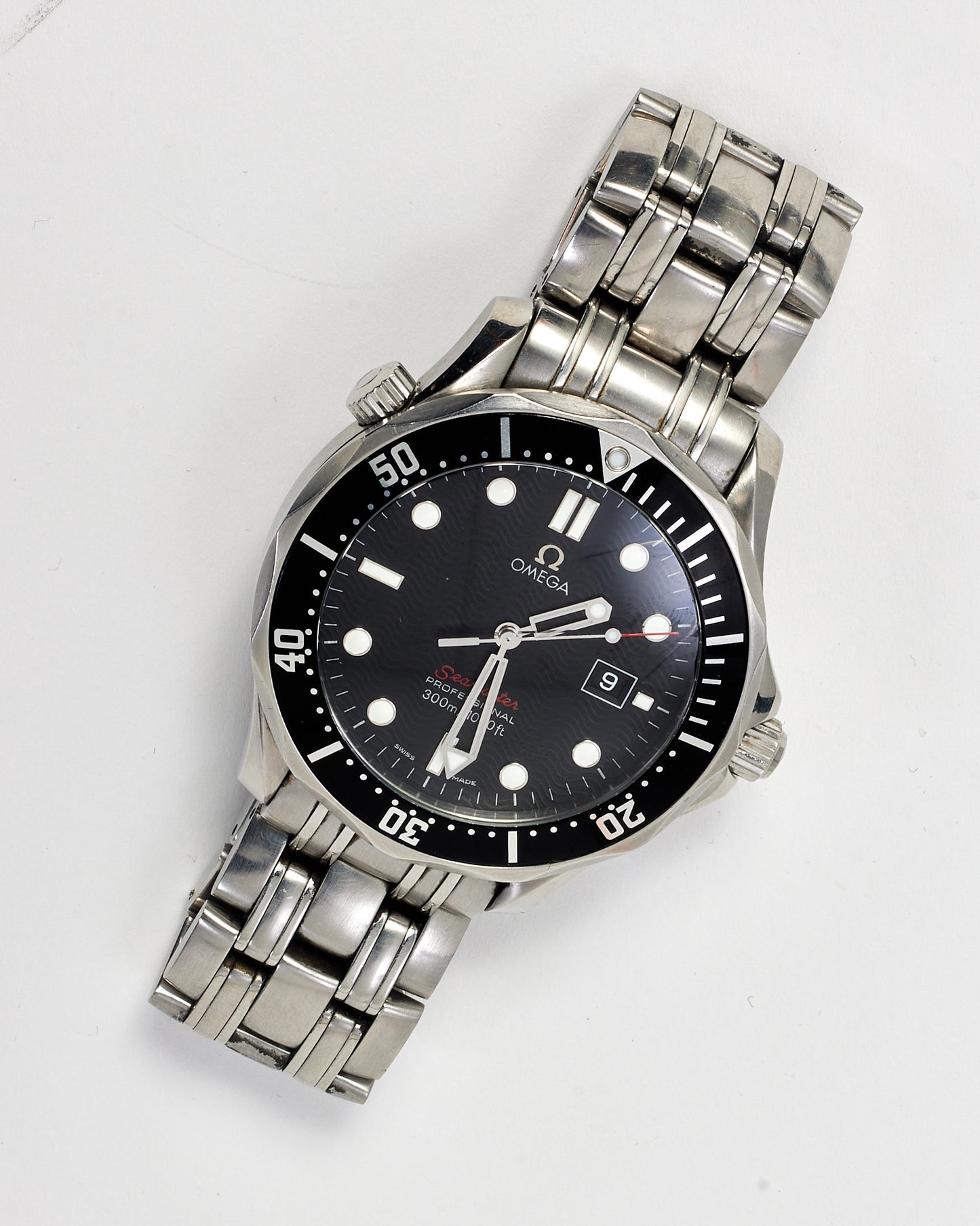 Omega Stainless Steel Black Face Seamaster 300m 41mm Watch