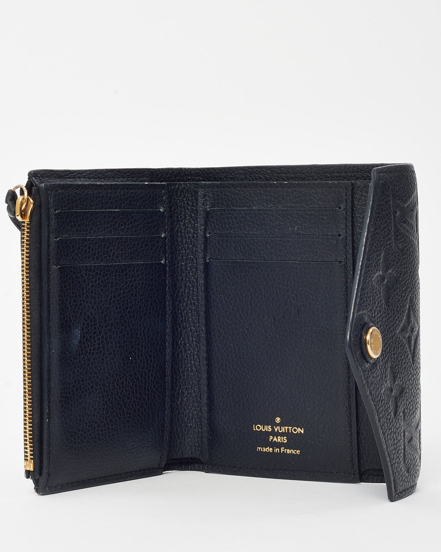 Louis Vuitton Black Monogram Empreinte Leather Victorine Wallet