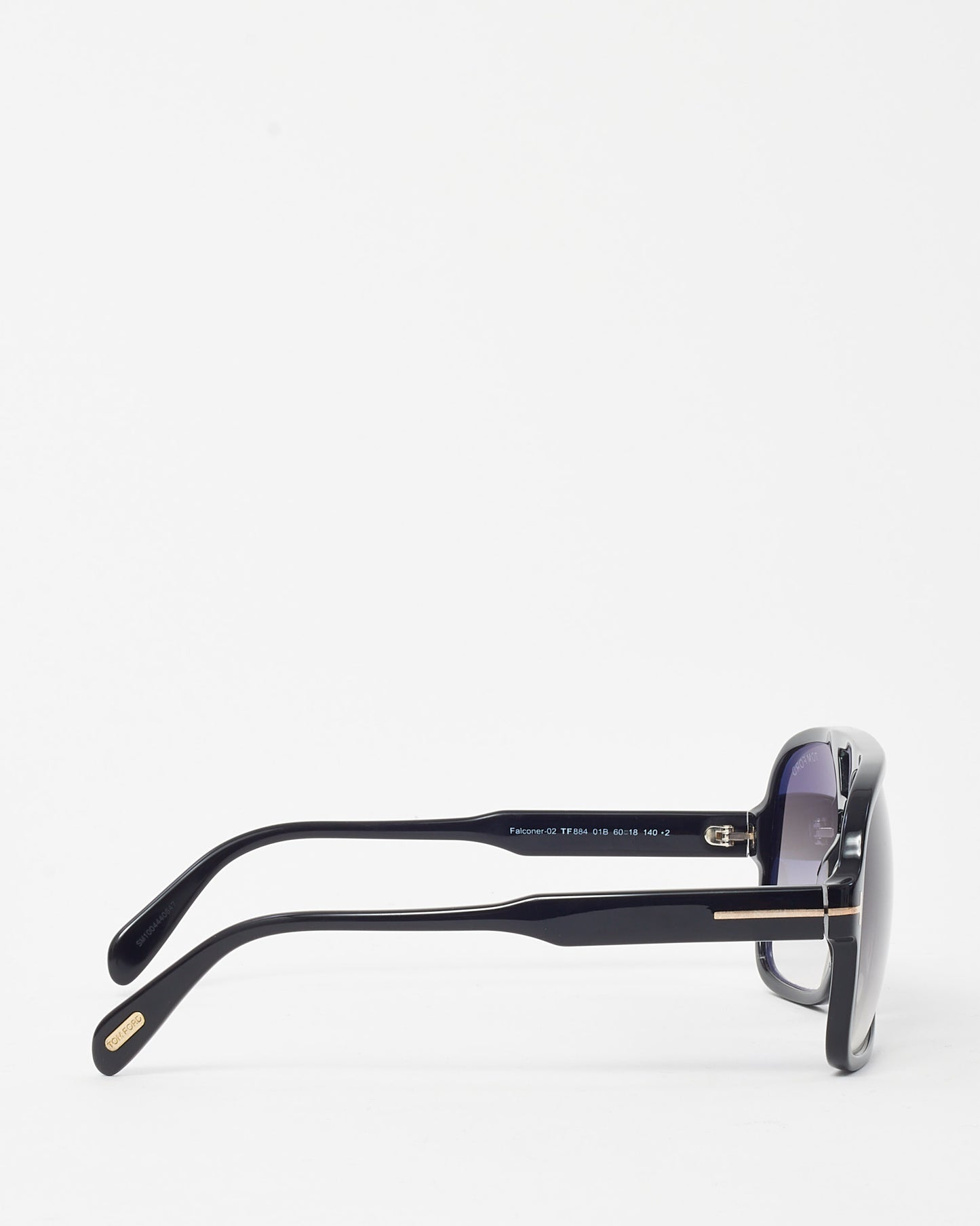 Tom Ford Black Falconer-2 TF88401B Oversize Aviator Sunglasses