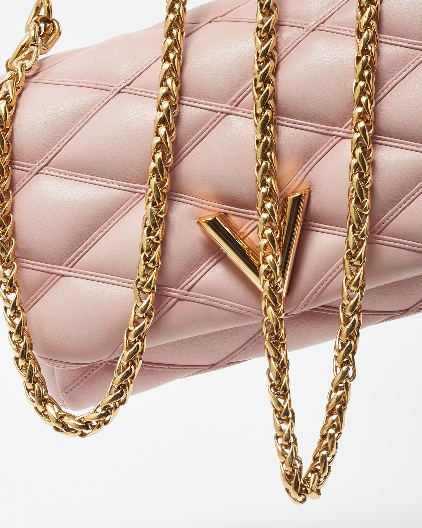 Louis Vuitton Rosabella Pink Lambskin Leather GO-14 MM Chain Shoulder Bag